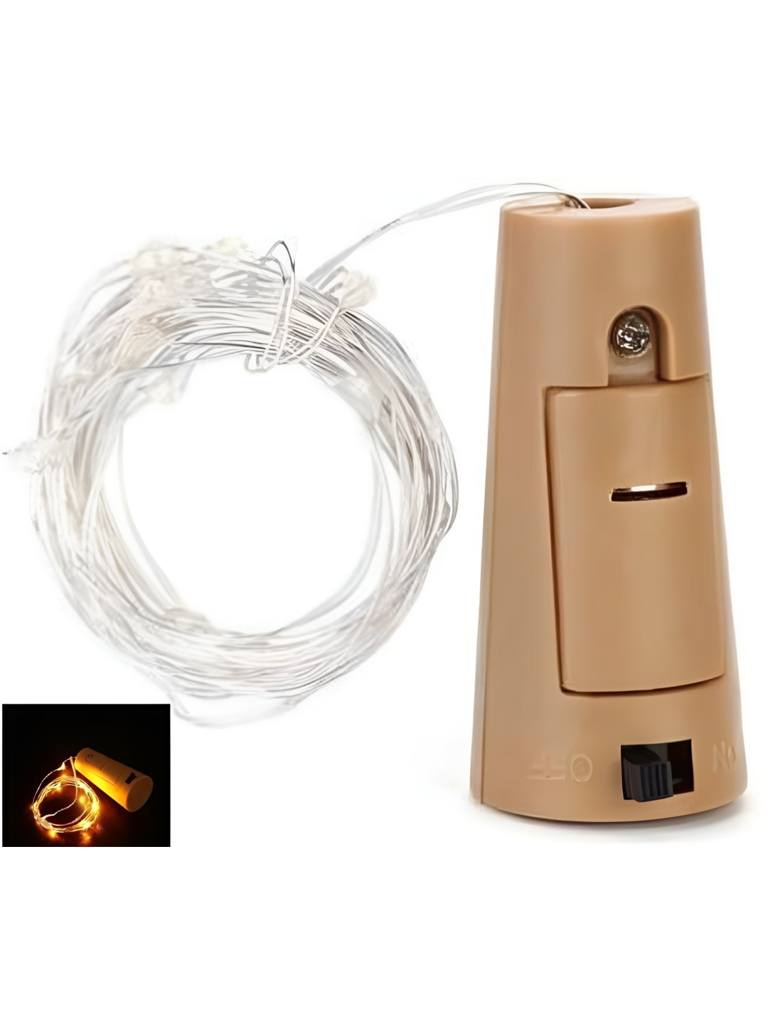 

ENORMITY Yellow Rice Shape Cork String Light, Gold