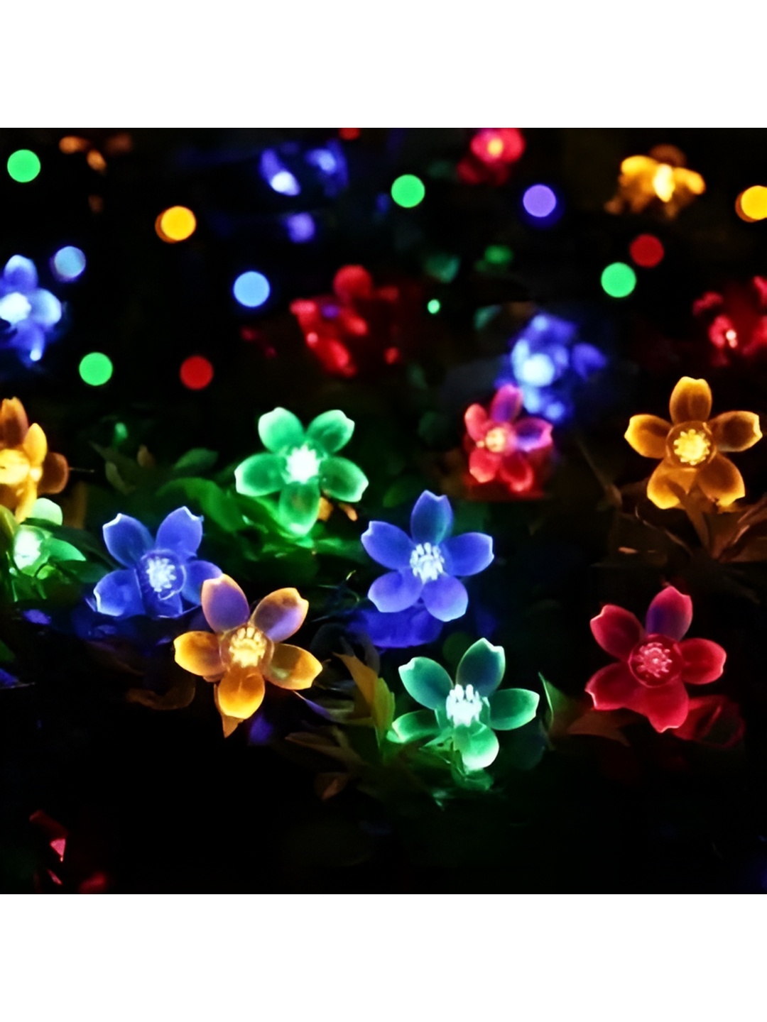 

ENORMITY Blue & Green Flower Shaped String Lights