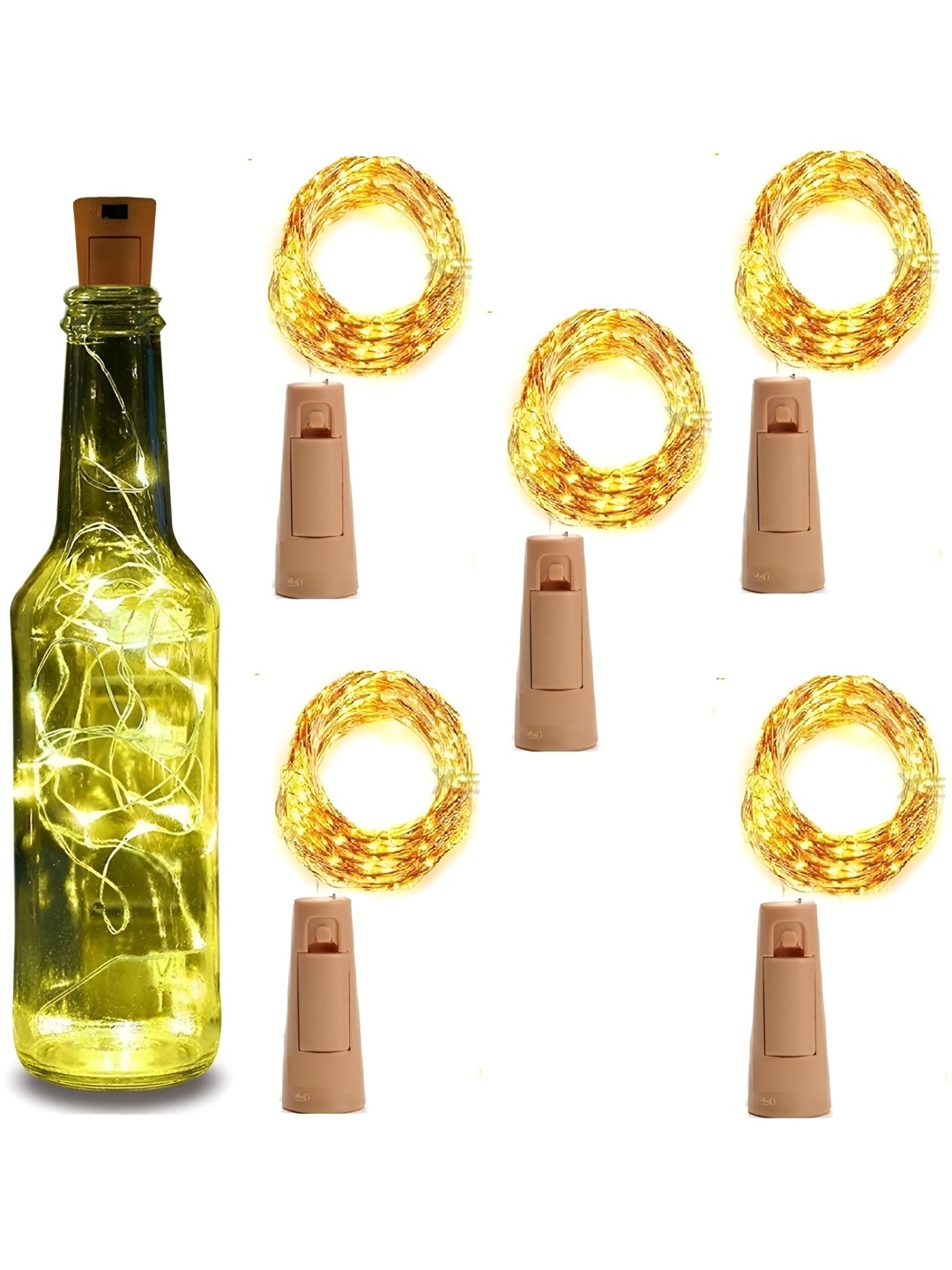 

ENORMITY 5Pcs Yellow Rice Shape String Lights