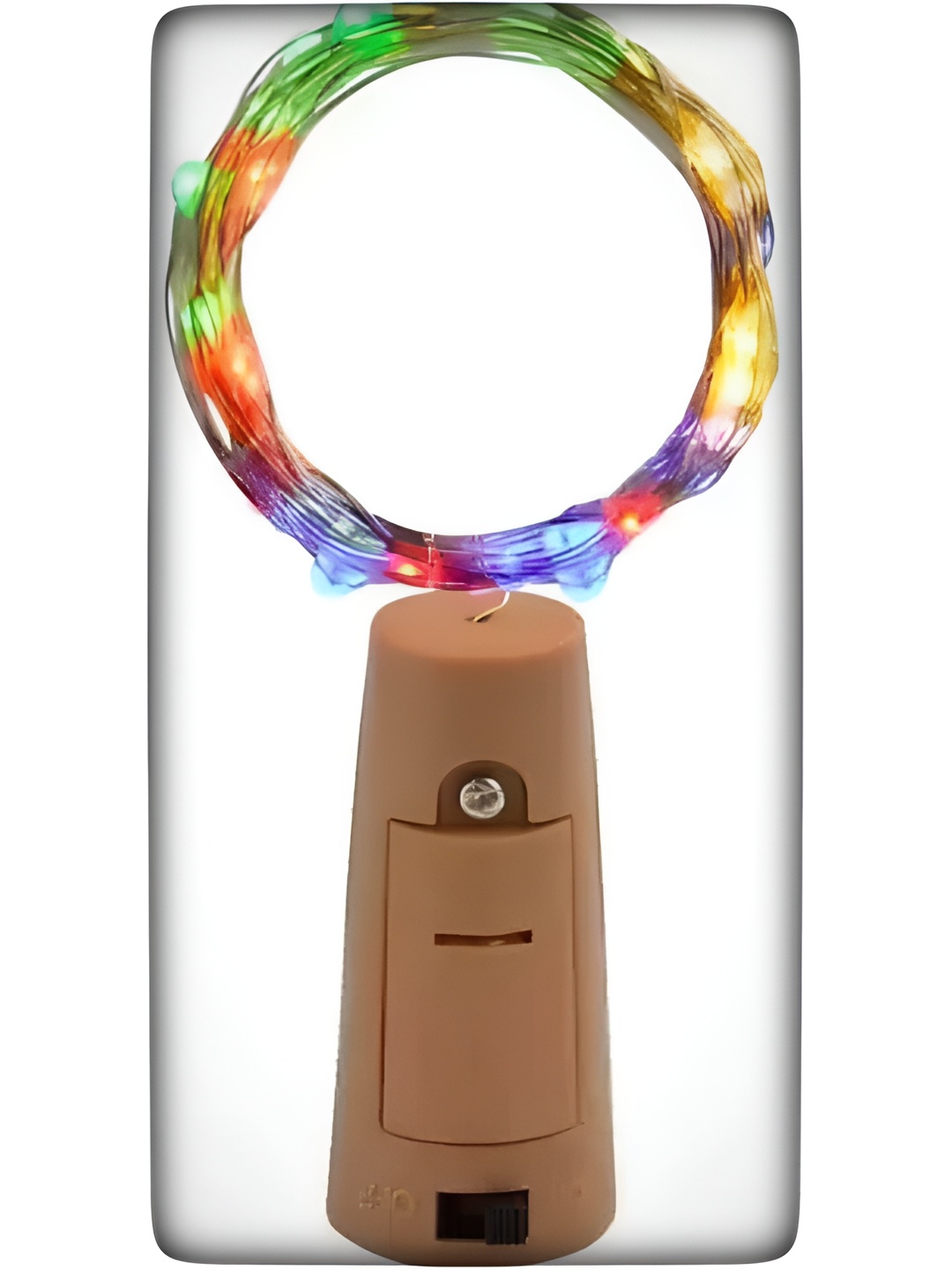 ENORMITY Green & Red Rice Shape Cork String Light, Yellow