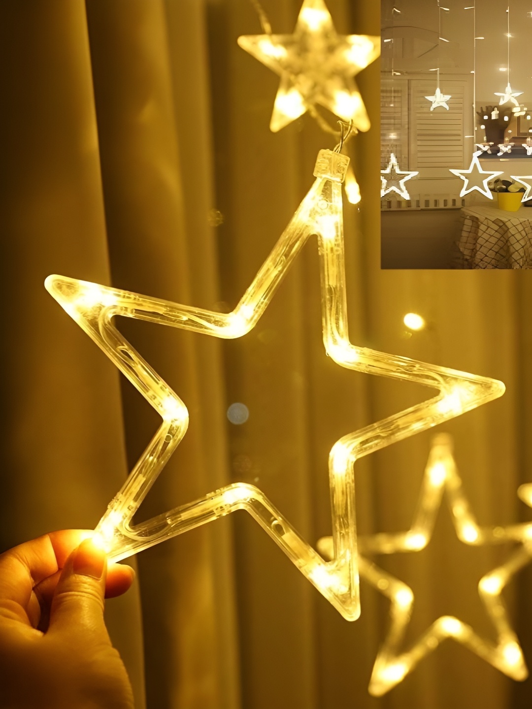 

ENORMITY Yellow & White Star Shape String Lights