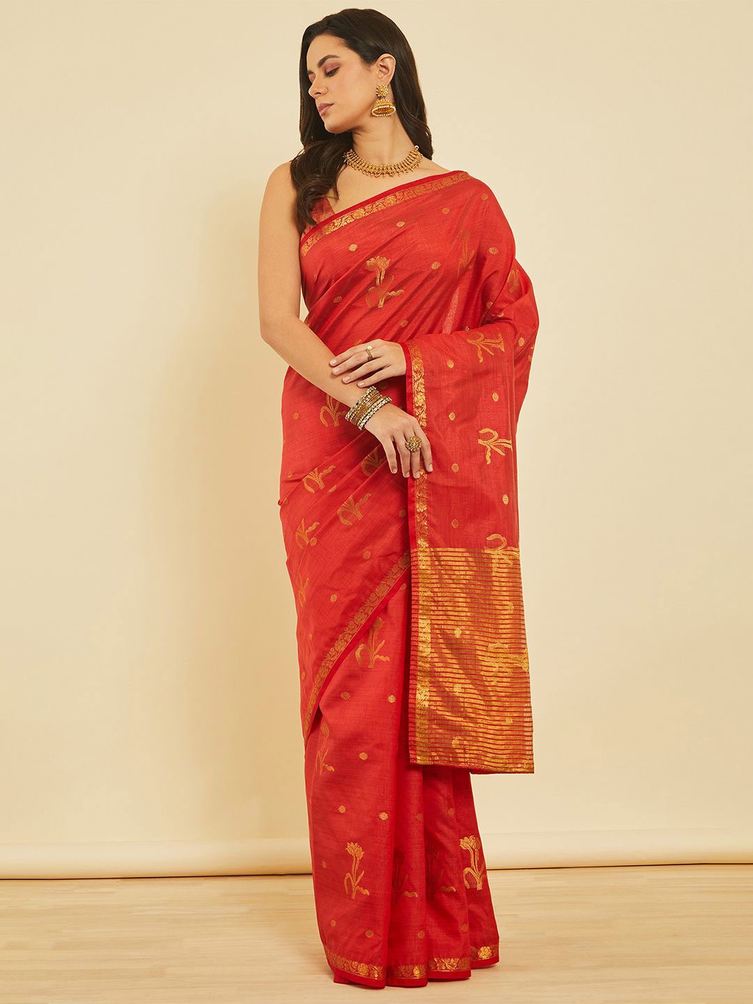 

Soch Woven Design Zari Saree, Red