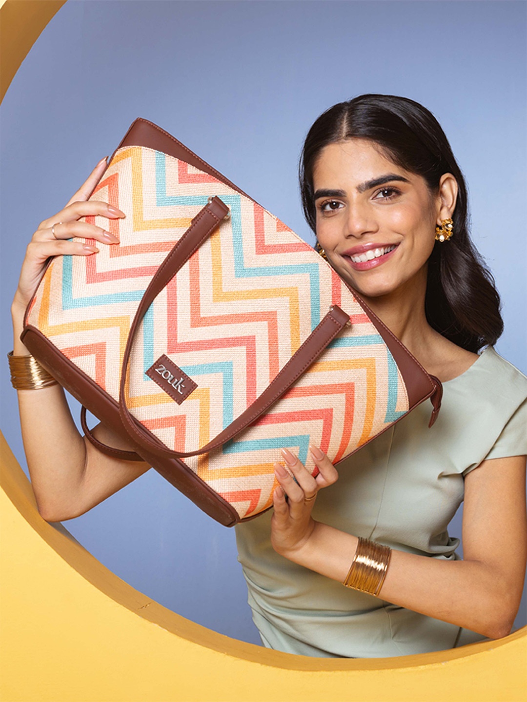 

ZOUK Half Moon Shoulder Bag with Tasselled, Multi