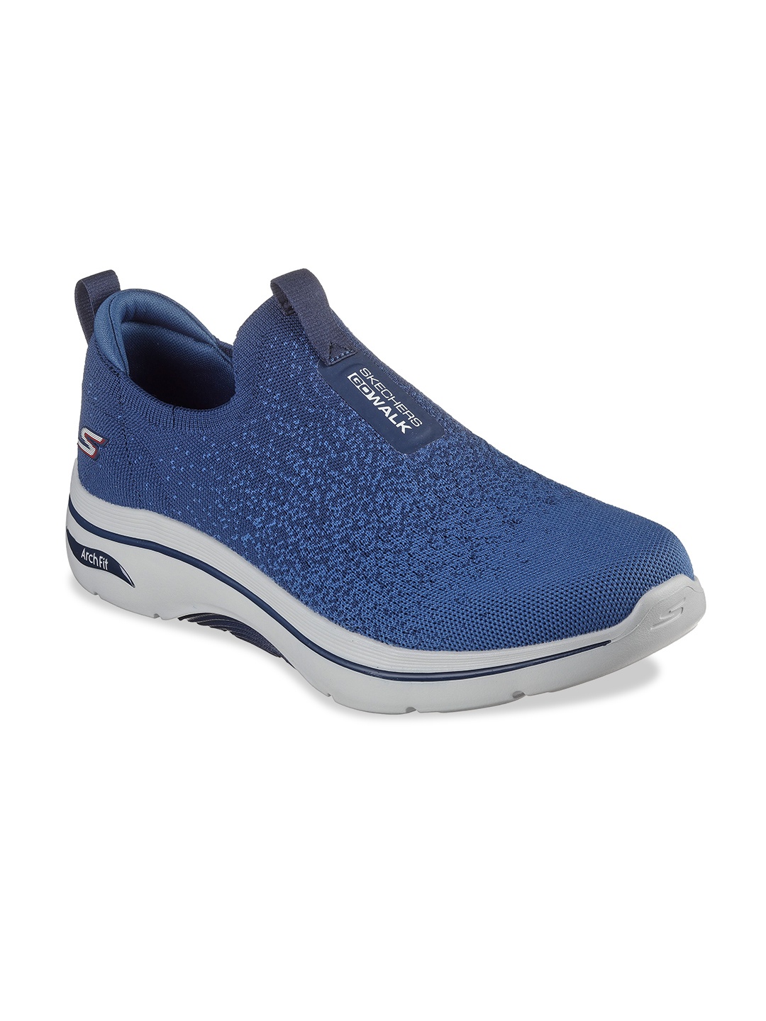 

Skechers GO WALK ARCH FIT 2.0 - LINEAR Men Self Design Non-Marking Slip On Walking Shoes, Navy blue