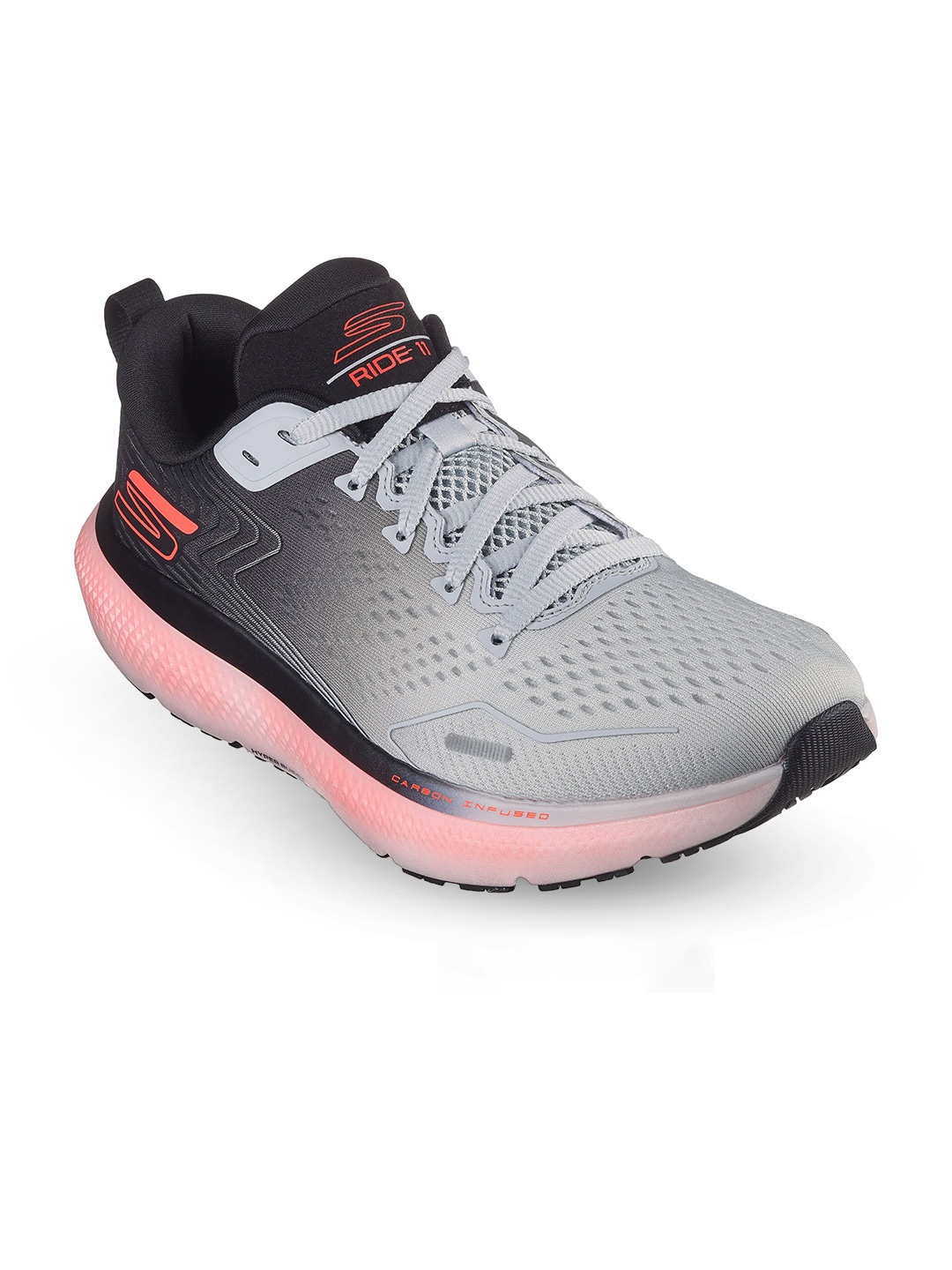 

Skechers GO RUN RIDE 11 Lace-Ups Running Sports Shoes, Grey