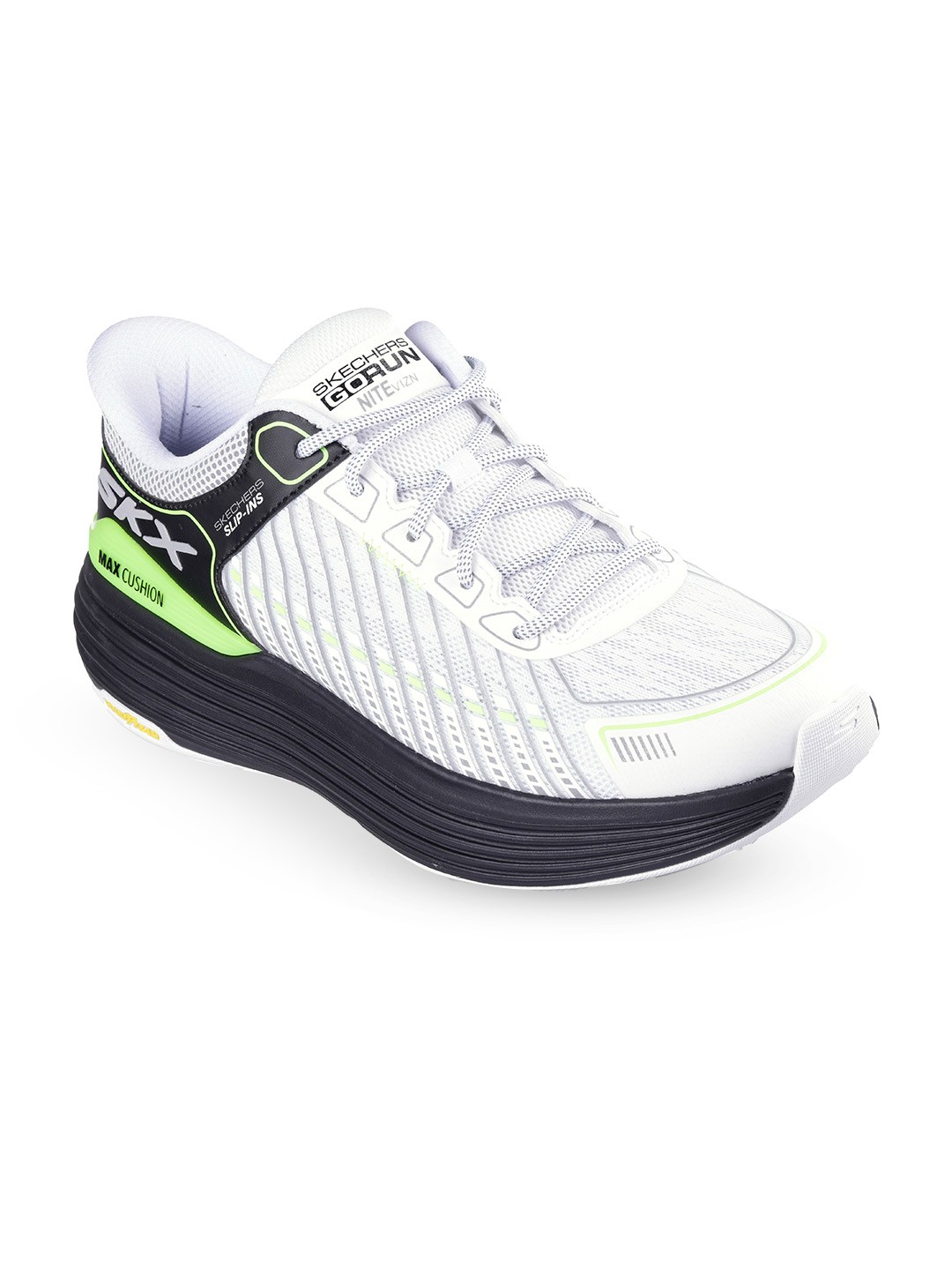

Skechers Slip-Ins: Max Cushioning Suspension Men Non-Marking Running Shoes, White