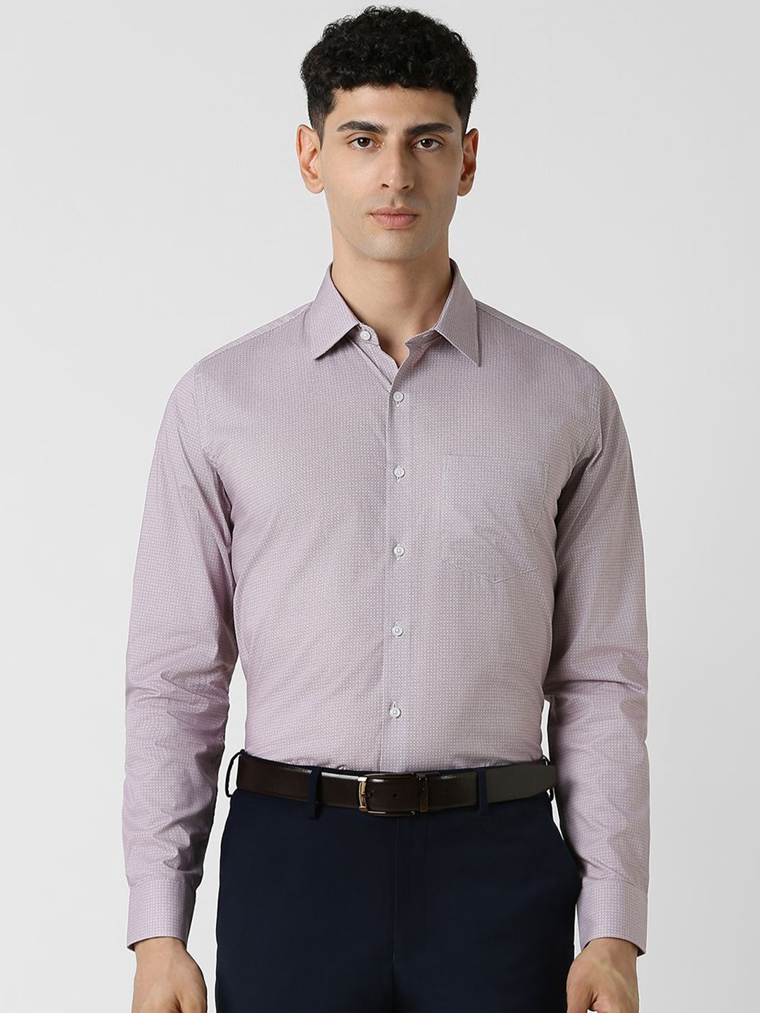 

Van Heusen Men Slim Fit Opaque Formal Shirt, Purple