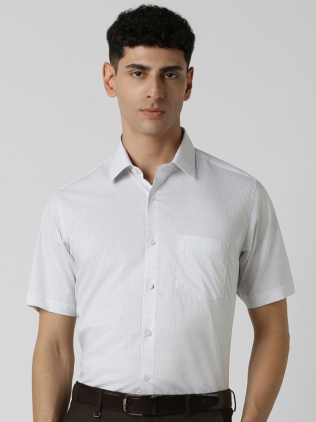 

Van Heusen Men Opaque Checked Formal Shirt, White