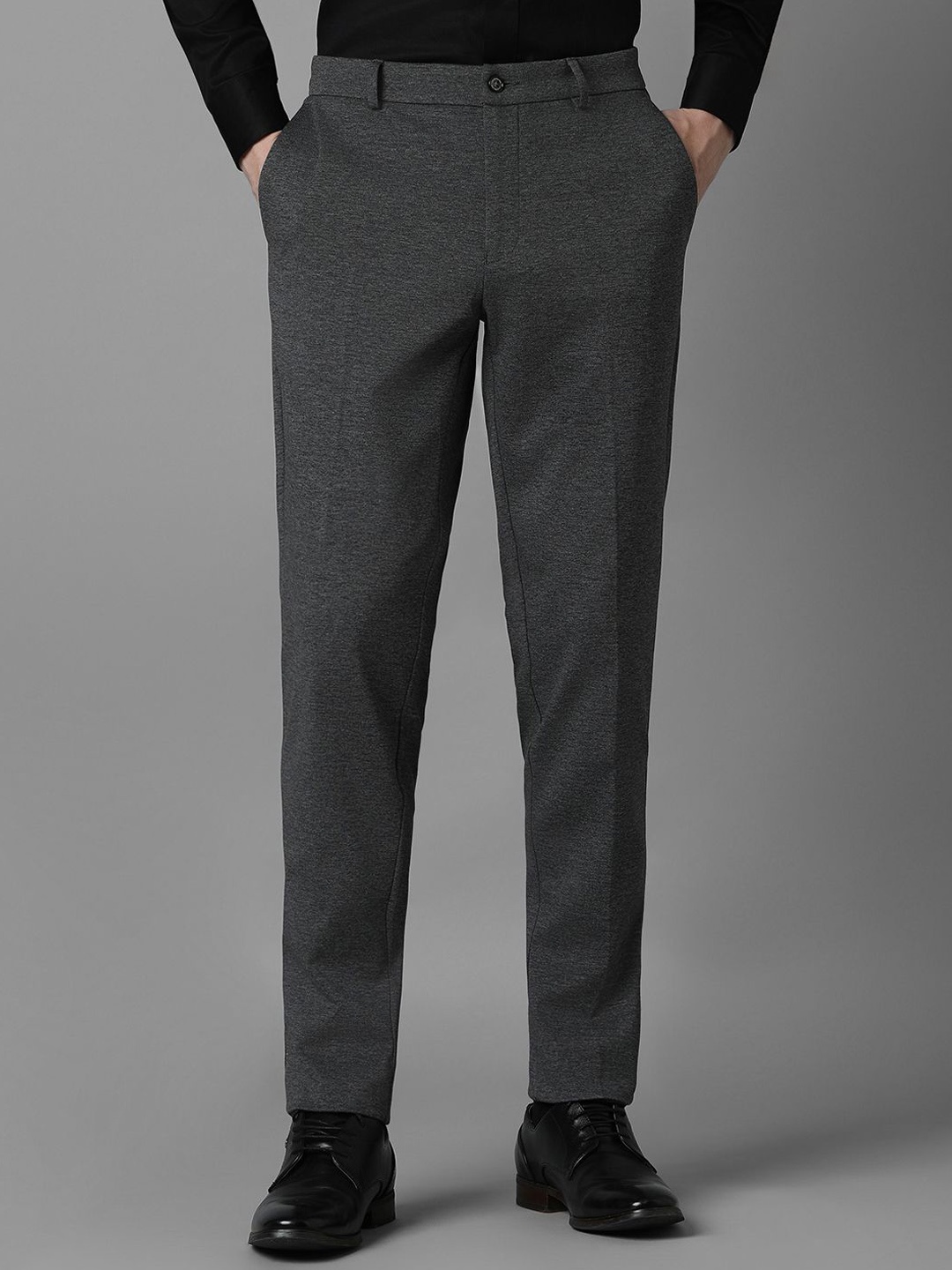 

Louis Philippe Men Mid Rise Slim Fit Formal Trousers, Grey