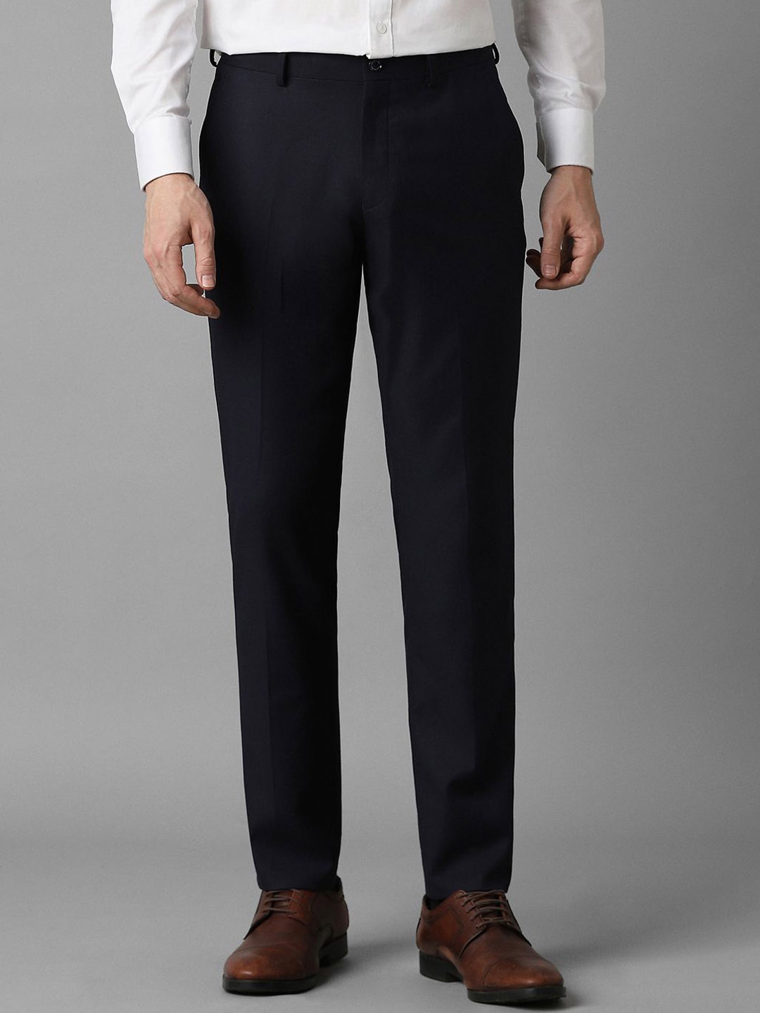 

Louis Philippe Men Slim Fit Formal Trousers, Navy blue