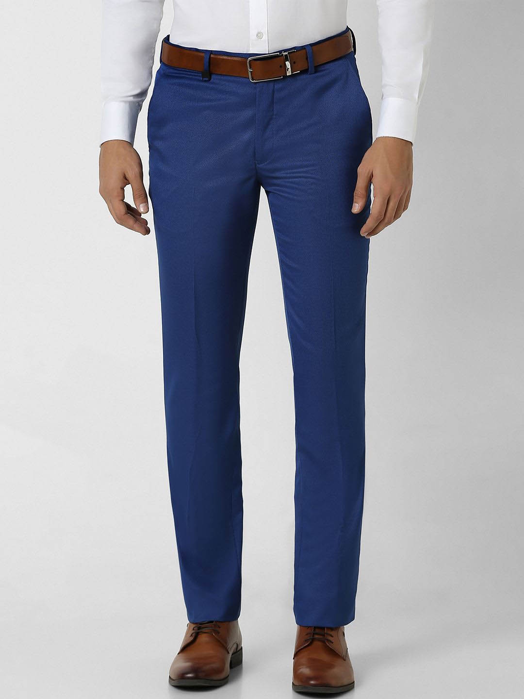

V Dot Men Skinny Fit Trousers, Blue