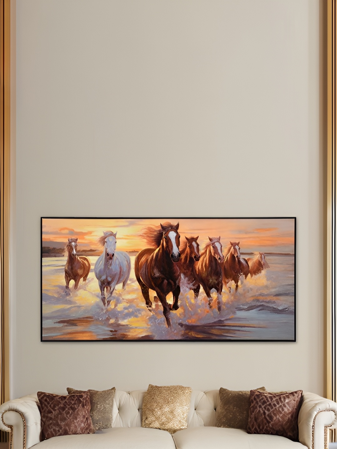 

Athome by Nilkamal Brown & Orange Canvas Birds & Animals Wall Art