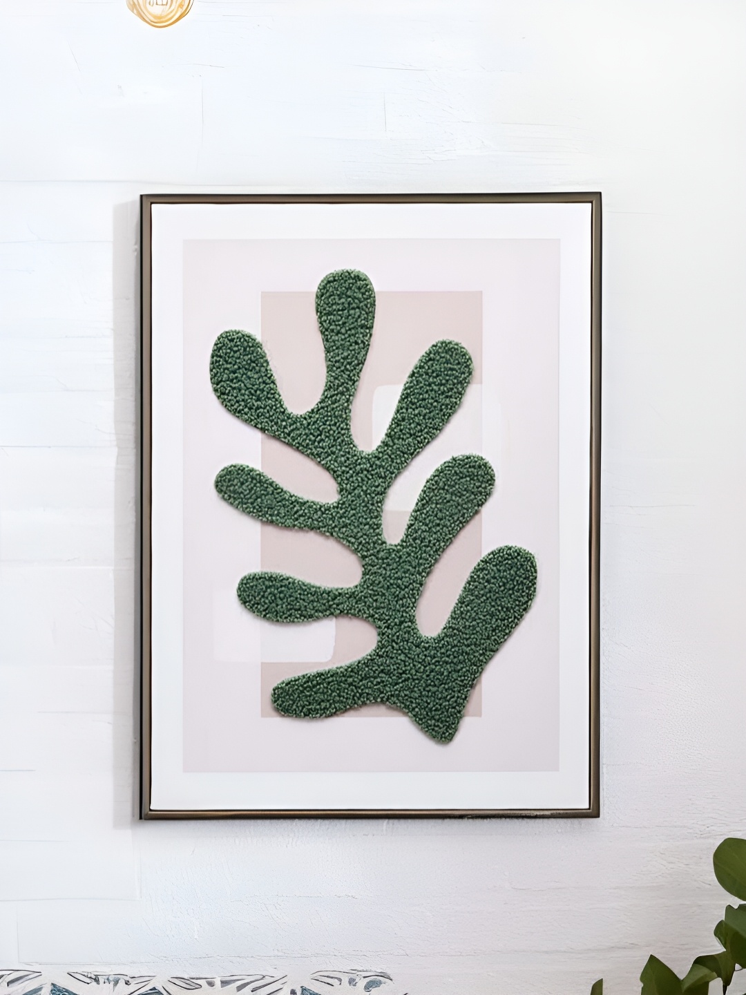 

Athome by Nilkamal Green & White Printed Canvas Wall Art