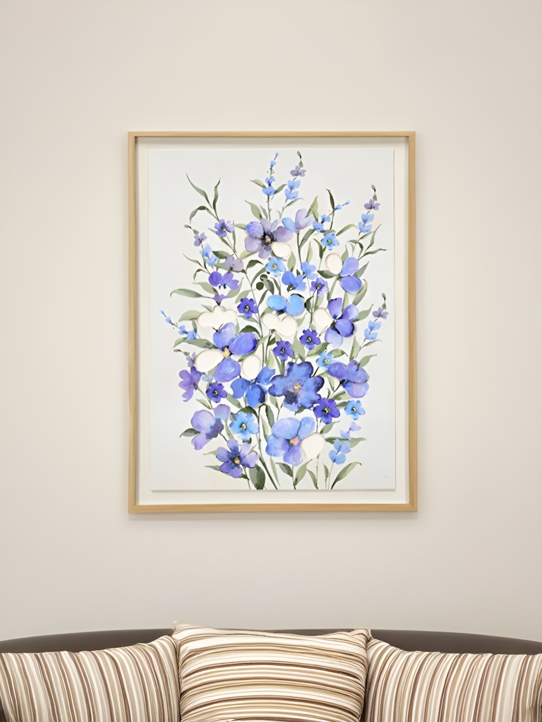 

Athome by Nilkamal White & Purple Wooden Floral & Botanical Wall Art