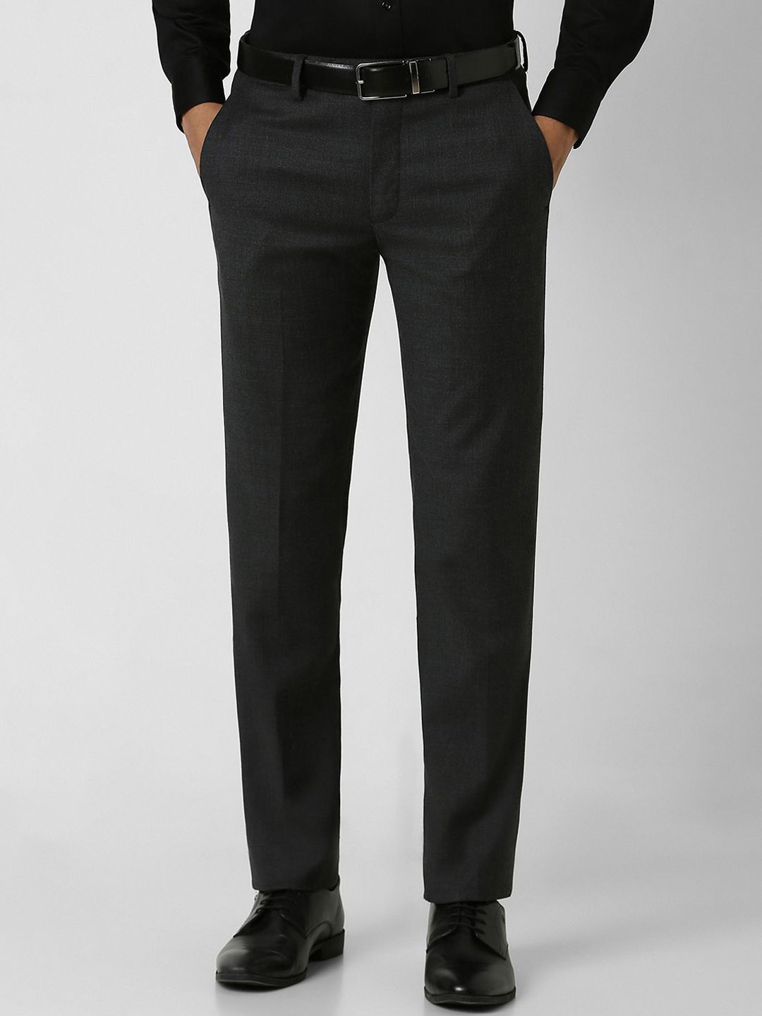 

Van Heusen Men Soldi Mid Rise Slim Fit Formal Trousers, Grey