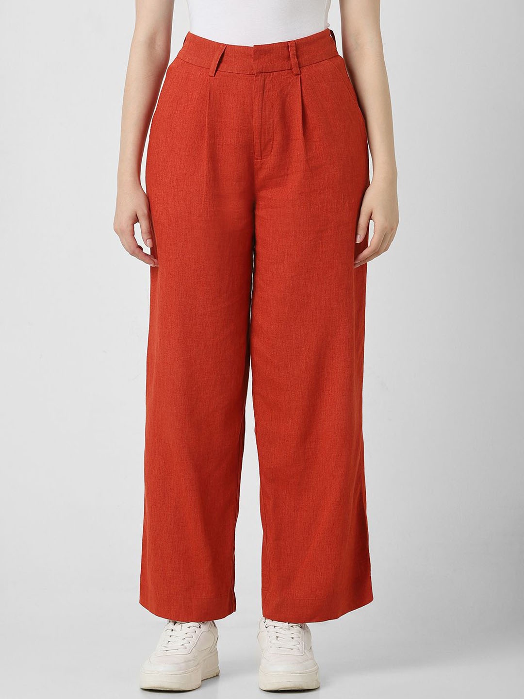 

Van Heusen Woman Women Pleated Parallel Trousers, Red