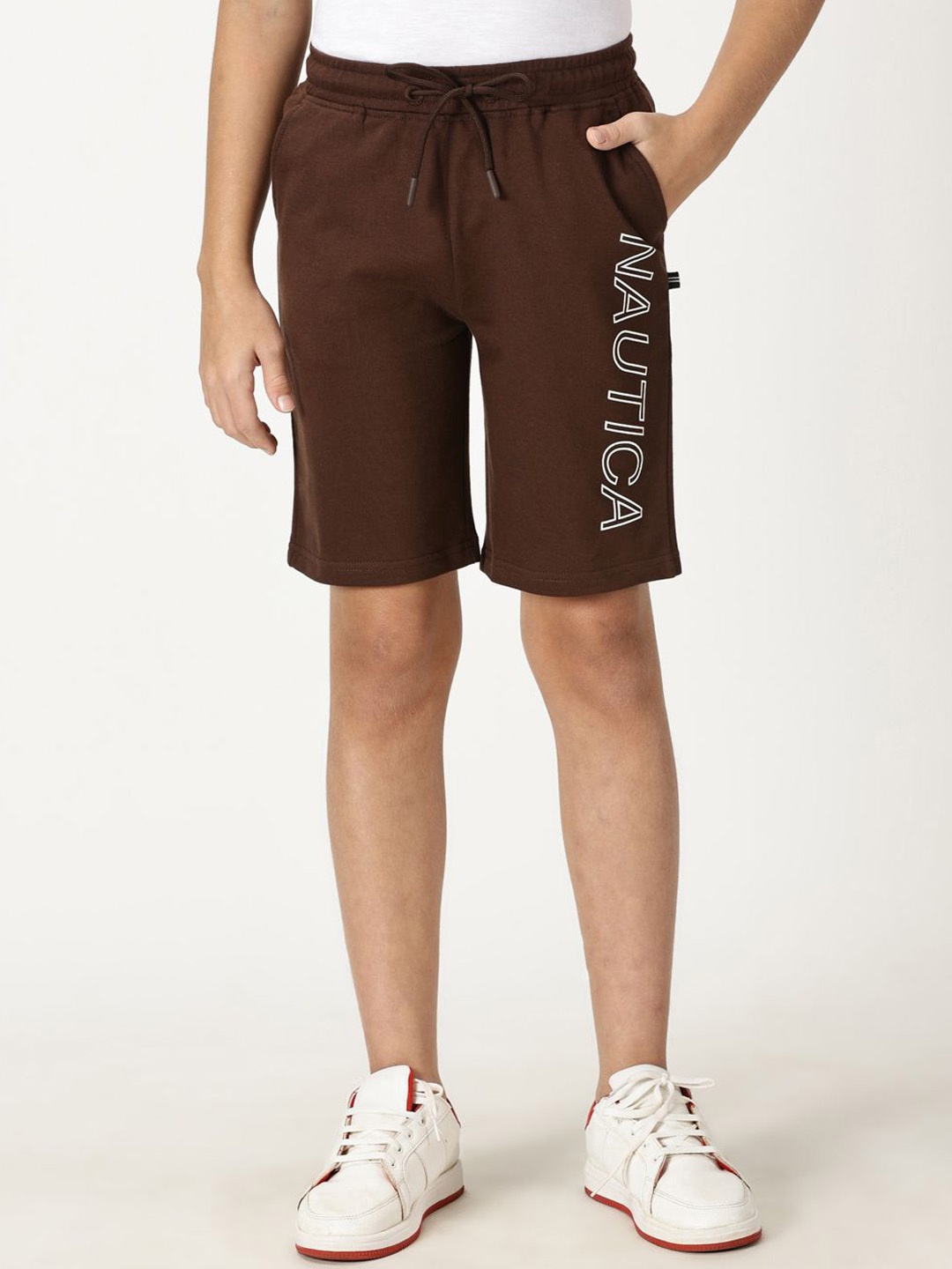 

Nautica Boys Cotton Mid-Rise Shorts, Coffee brown