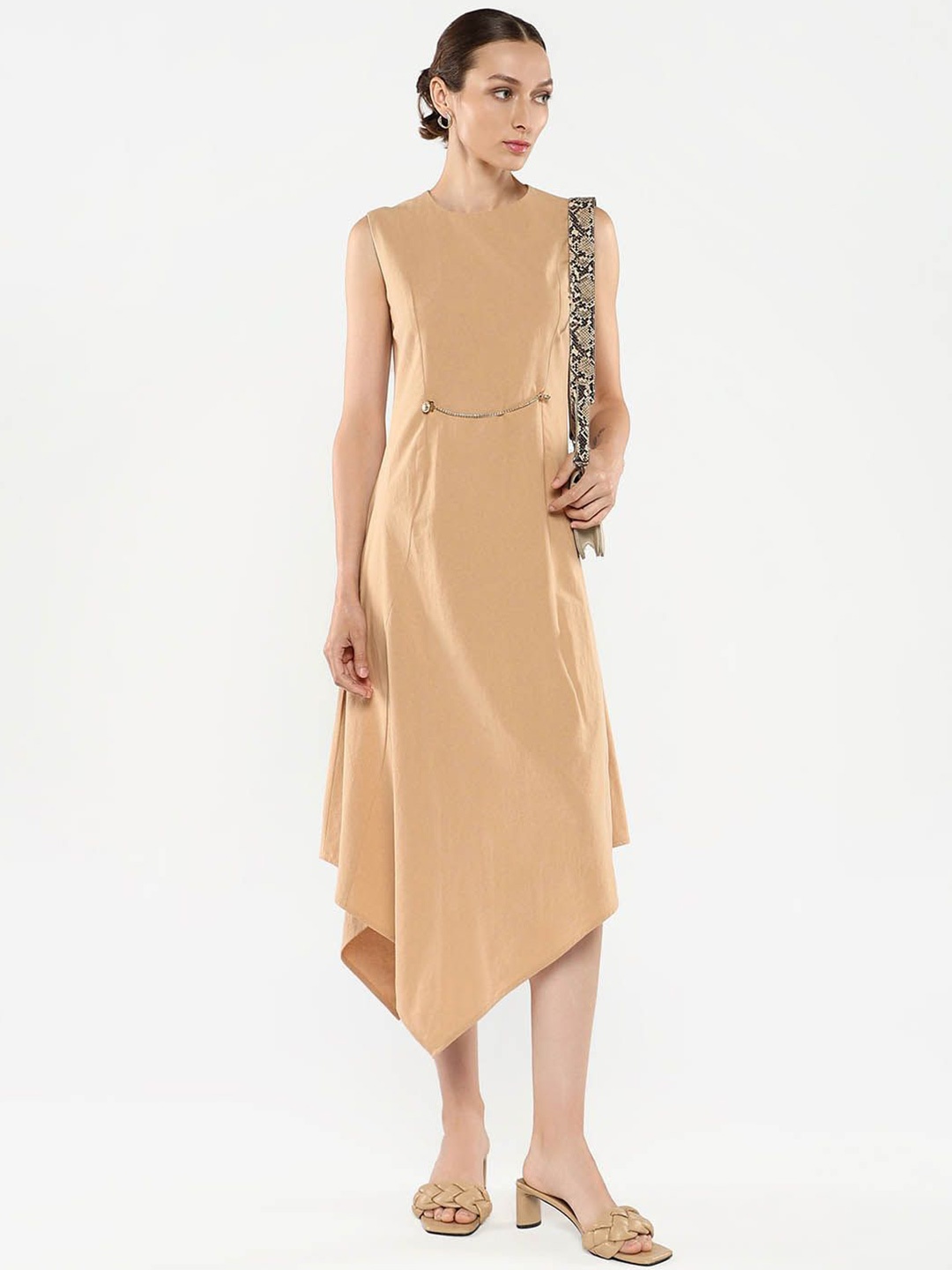 

RAREISM A-Line Midi Dress, Beige
