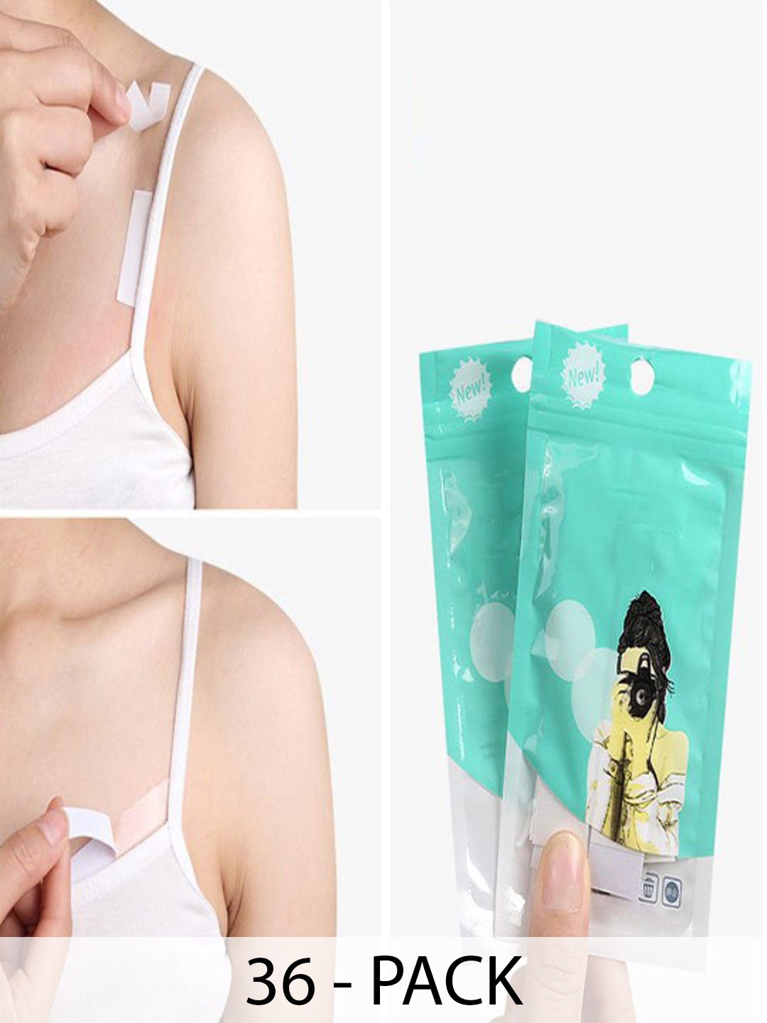 

Softwrap Set of 36 Reusable Stick-On Lingerie accessories, White