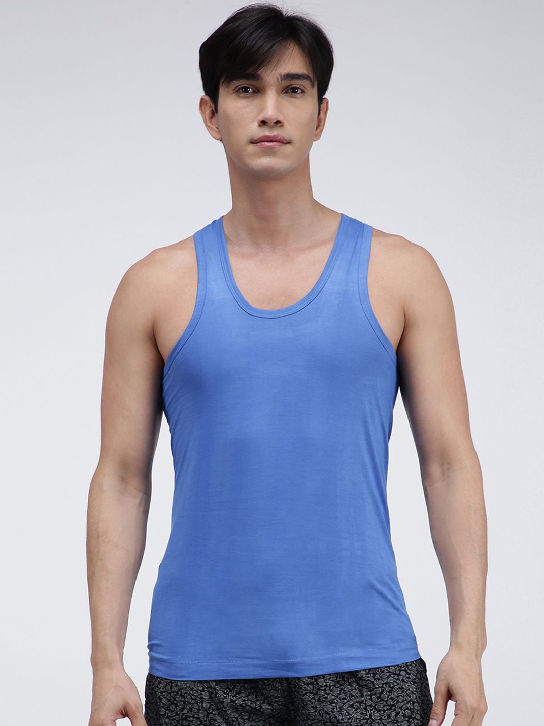 

AMUL COMFY Pure Cotton U-Neck Basic Vest, Blue