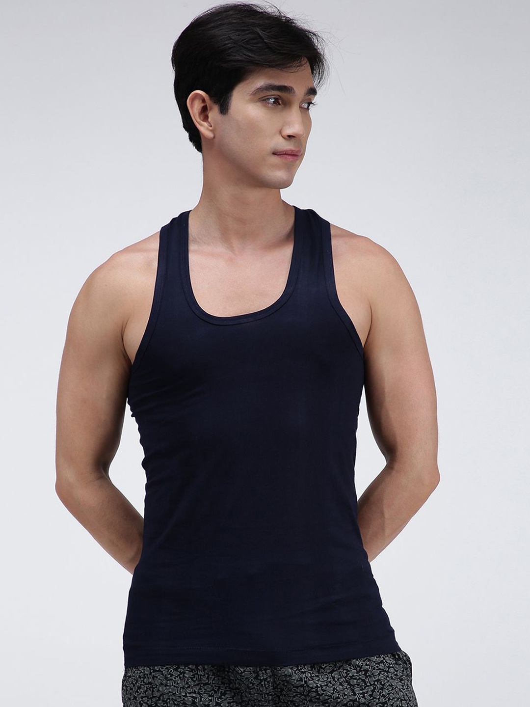 

AMUL COMFY Pure Cotton Undershirt Vests, Navy blue