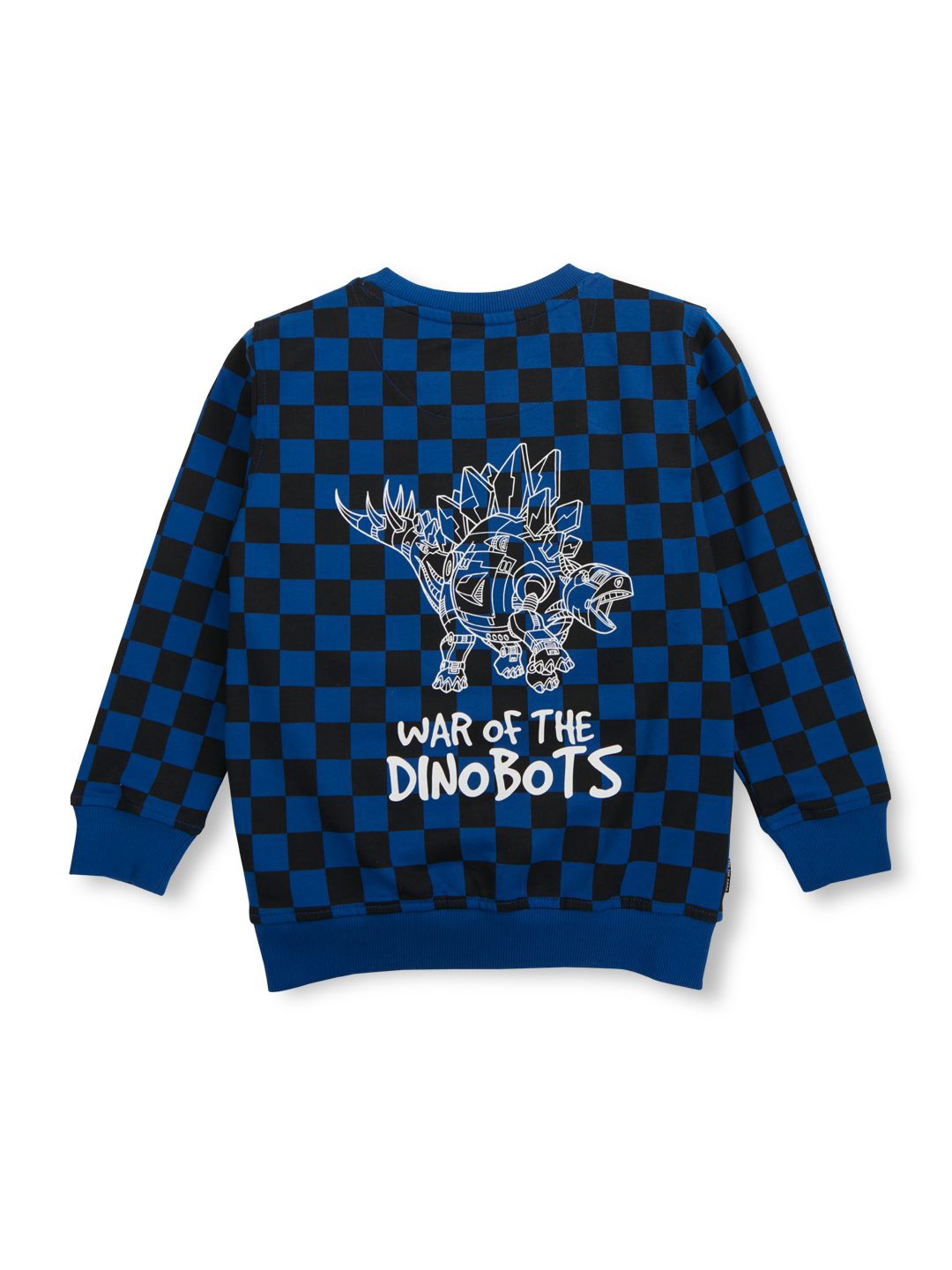 

Gini and Jony Boys Checked Round Neck Sweatshirt, Blue