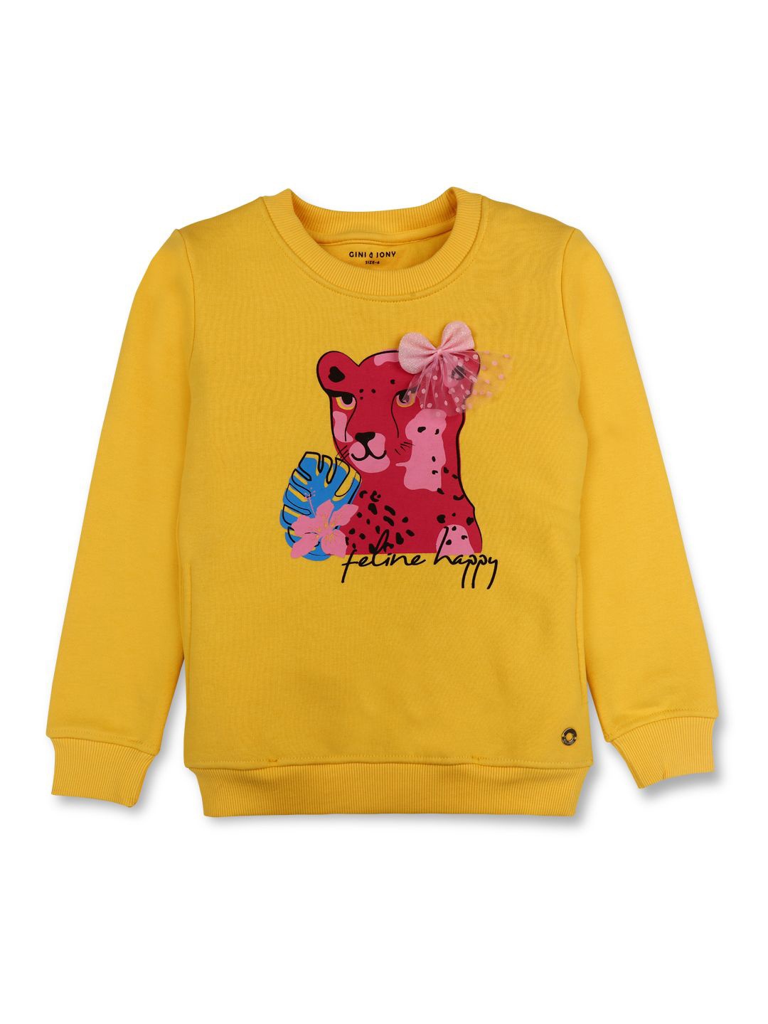 

Gini and Jony Girls Printed Sweatshirt, Yellow