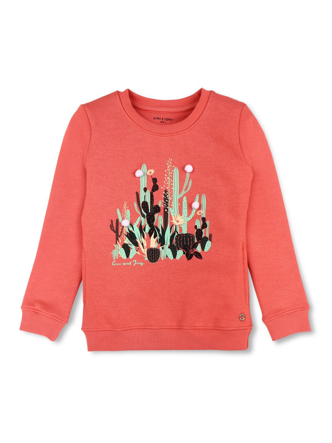 

Gini and Jony Girls Printed Sweatshirt, Pink