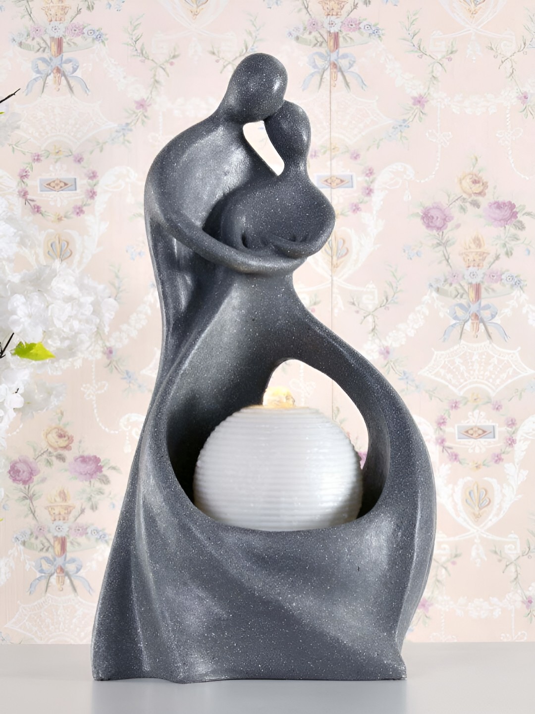 

Athome by Nilkamal White & Black Textured Water Fountains, Grey