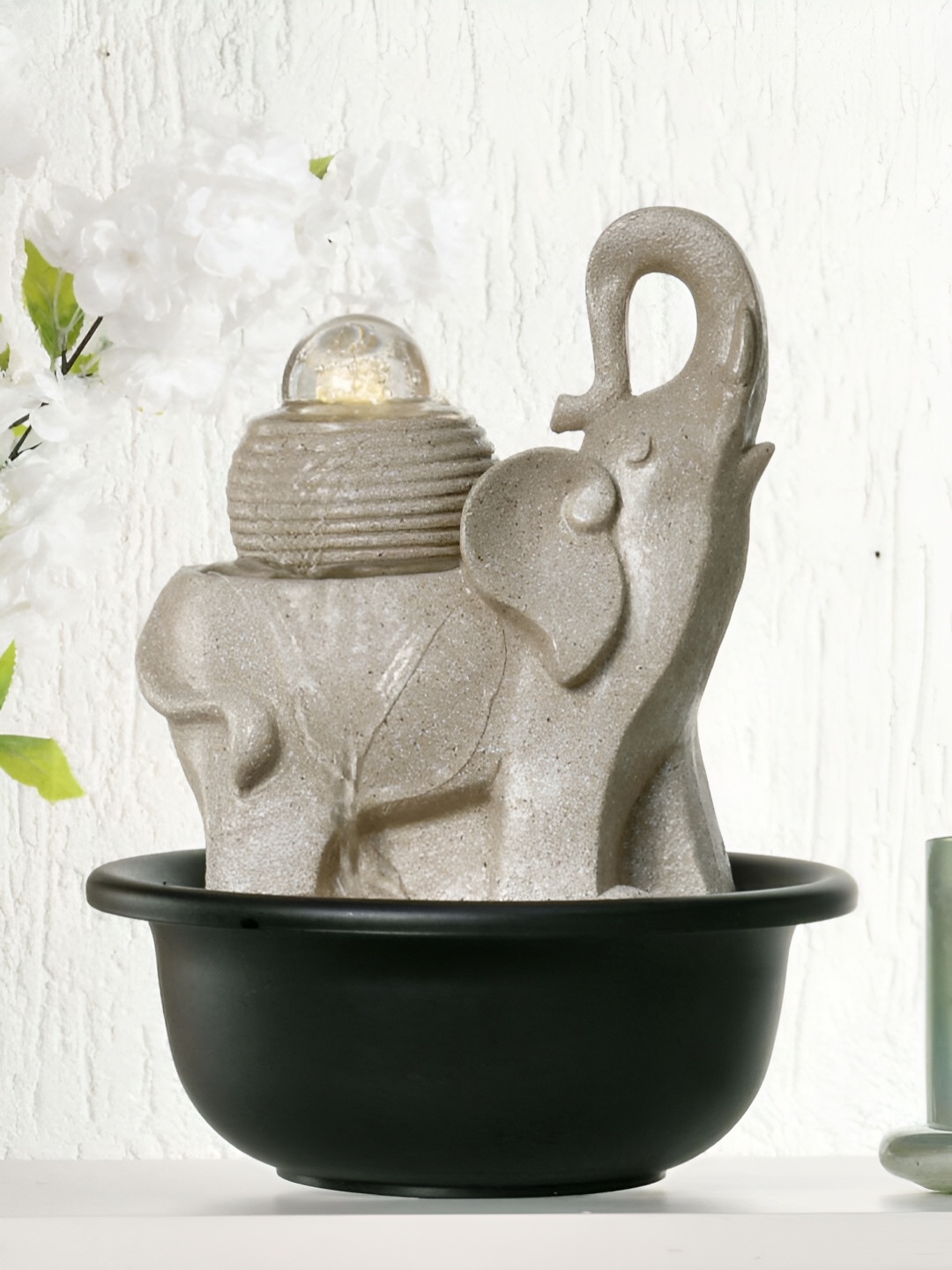 Athome by Nilkamal Beige & Black Elephant Water Fountain