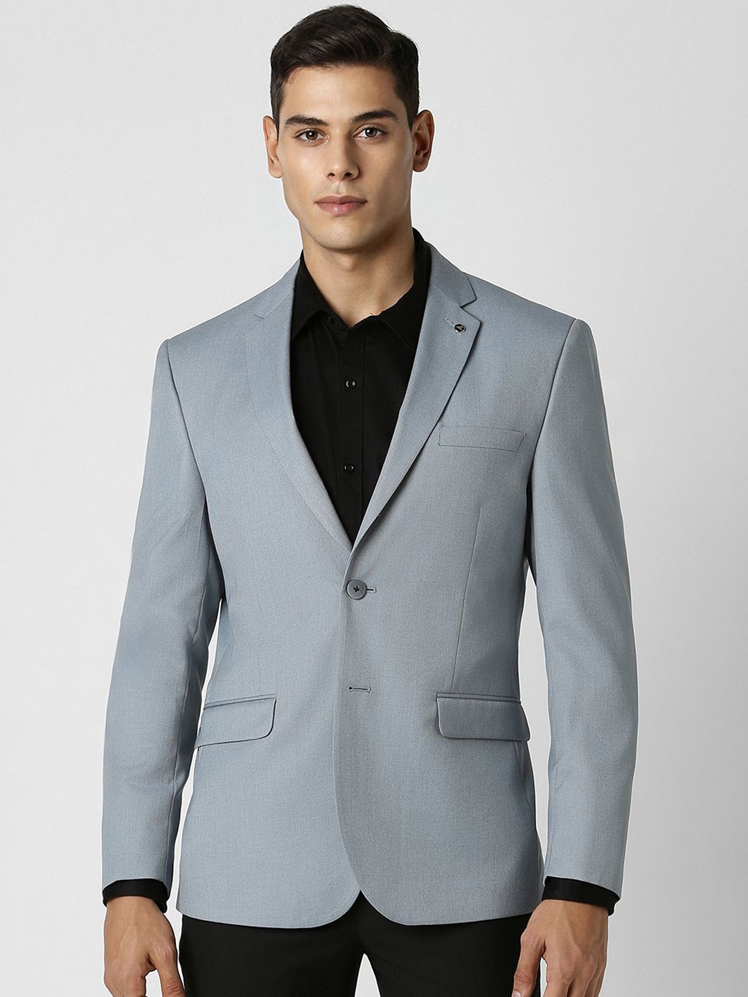 

Van Heusen Self Design Slim-Fit Single-Breasted Formal Blazers, Grey