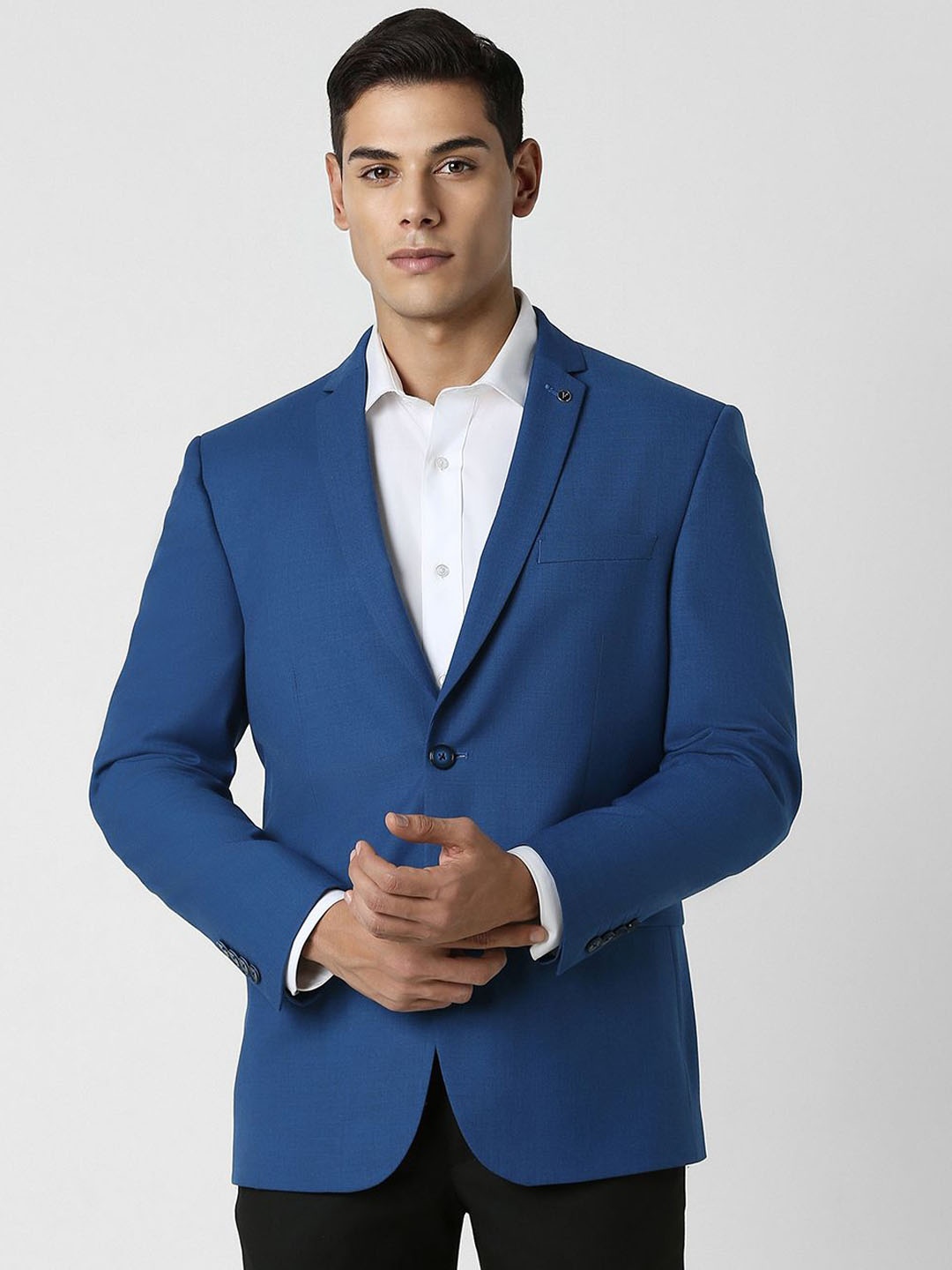 

Van Heusen Self Design Slim-Fit Single-Breasted Formal Blazers, Blue