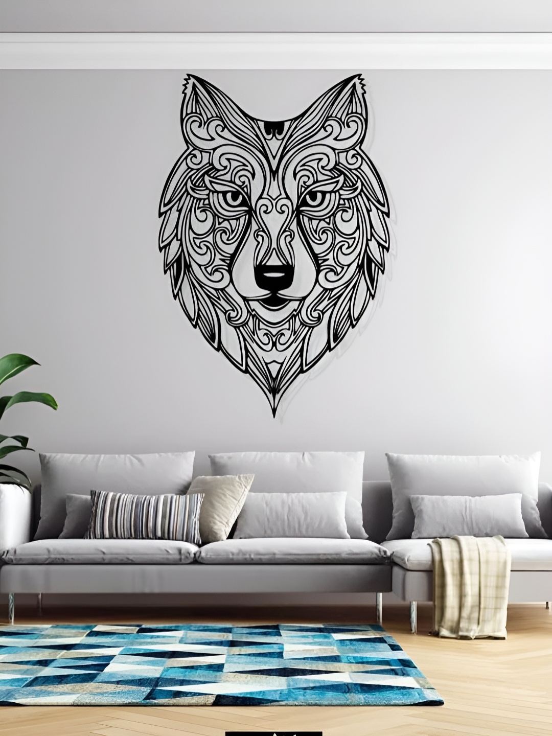 

ARTROOMS Black Wolf Textured Metal Wall Hanging