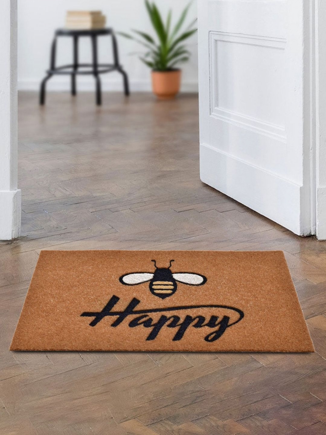 

Athome by Nilkamal Brown & Black Rectangular Anti-Skid Doormat