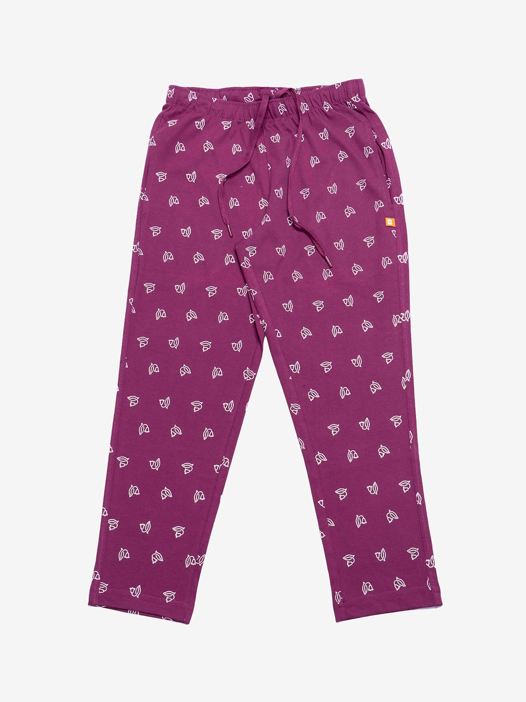 

Bodycare Girls Printed Cotton Regular Fit Mid Rise Track Pants, Purple
