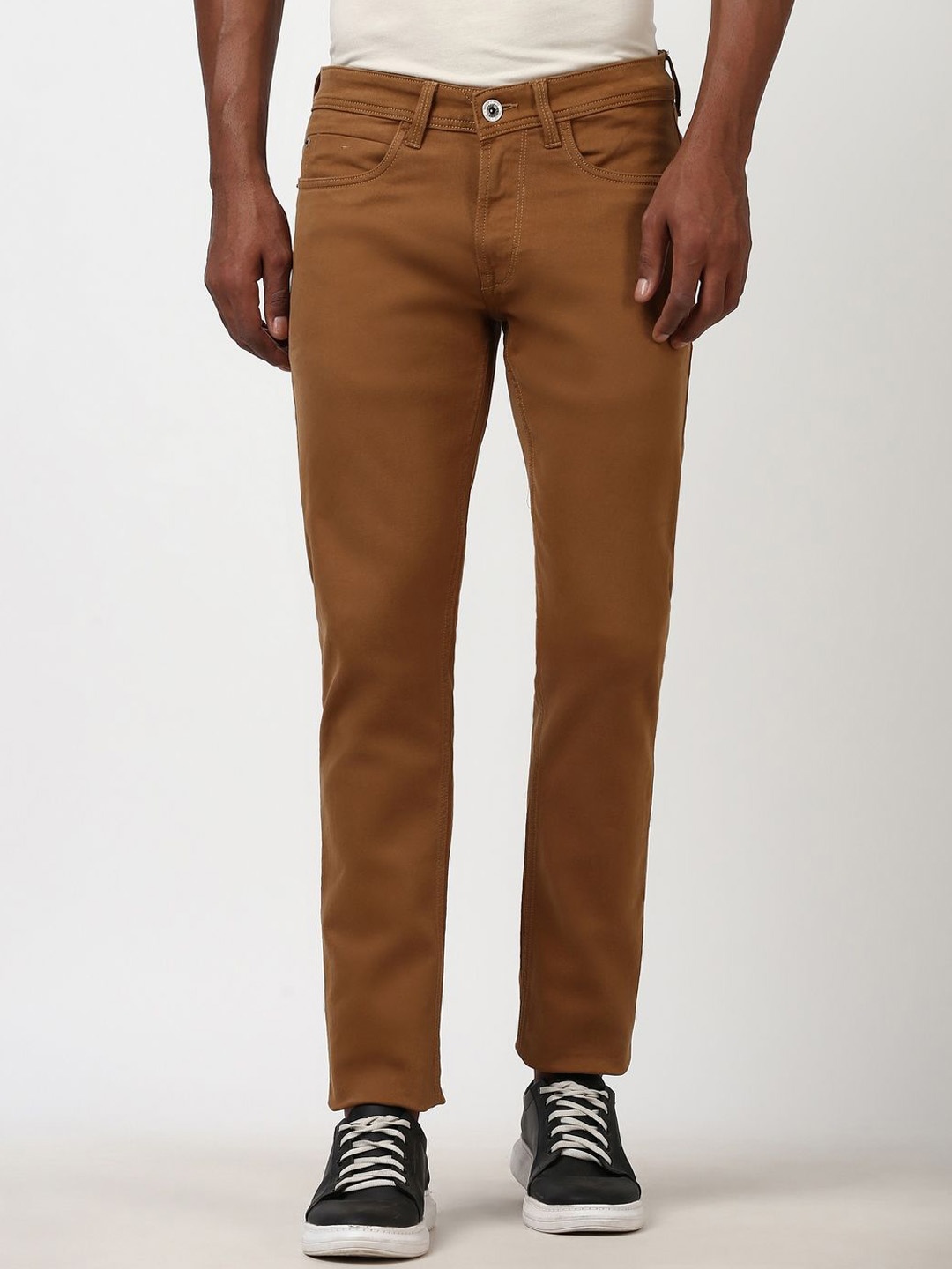 

Peter England Casuals Men Mid-Rise Slim Fit Jeans, Brown