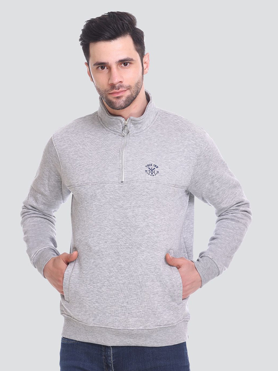 

Tuckinn Men Round Neck Sweatshirt, Grey