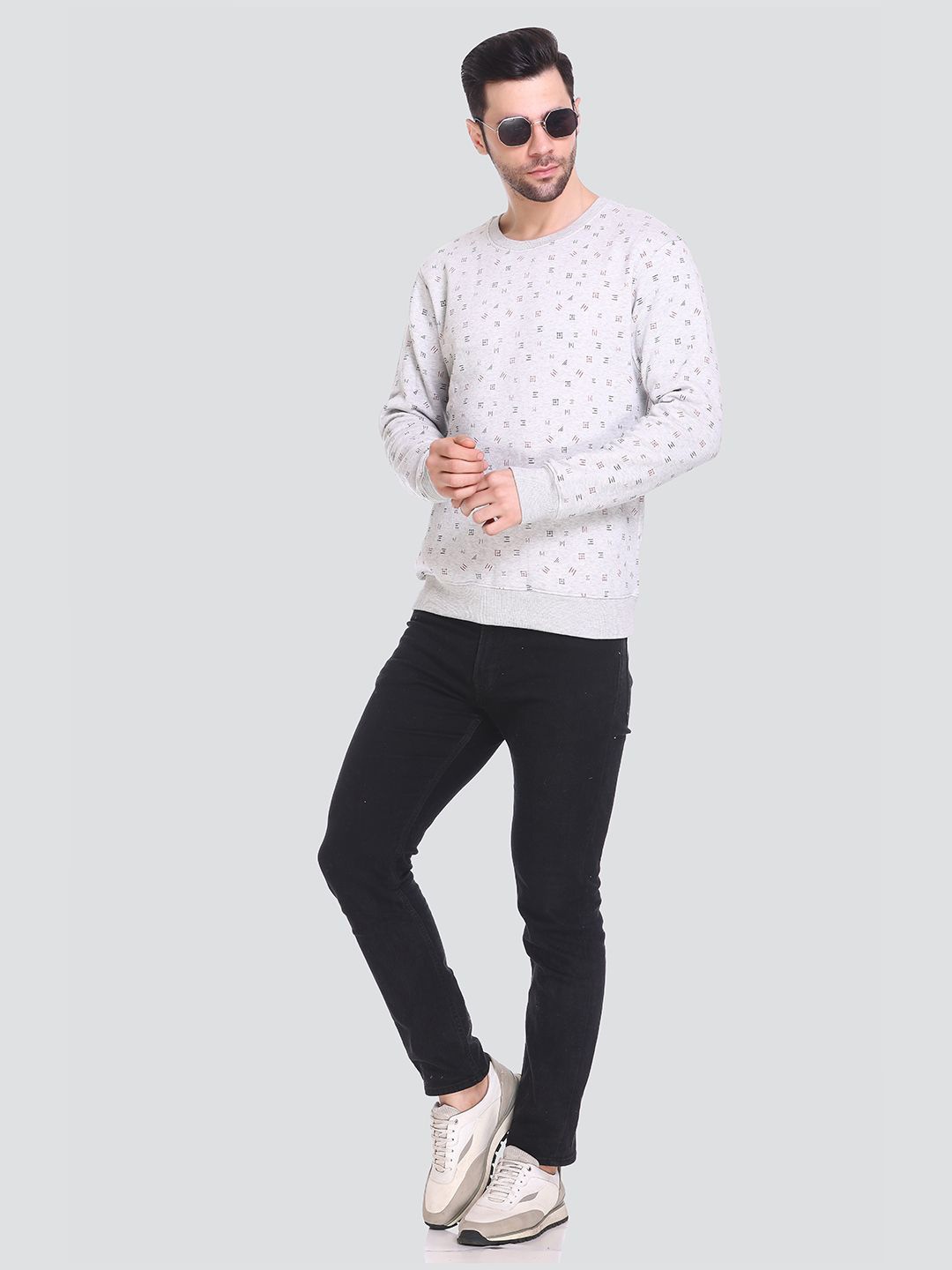 

Tuckinn Men Printed Sweatshirt, Grey