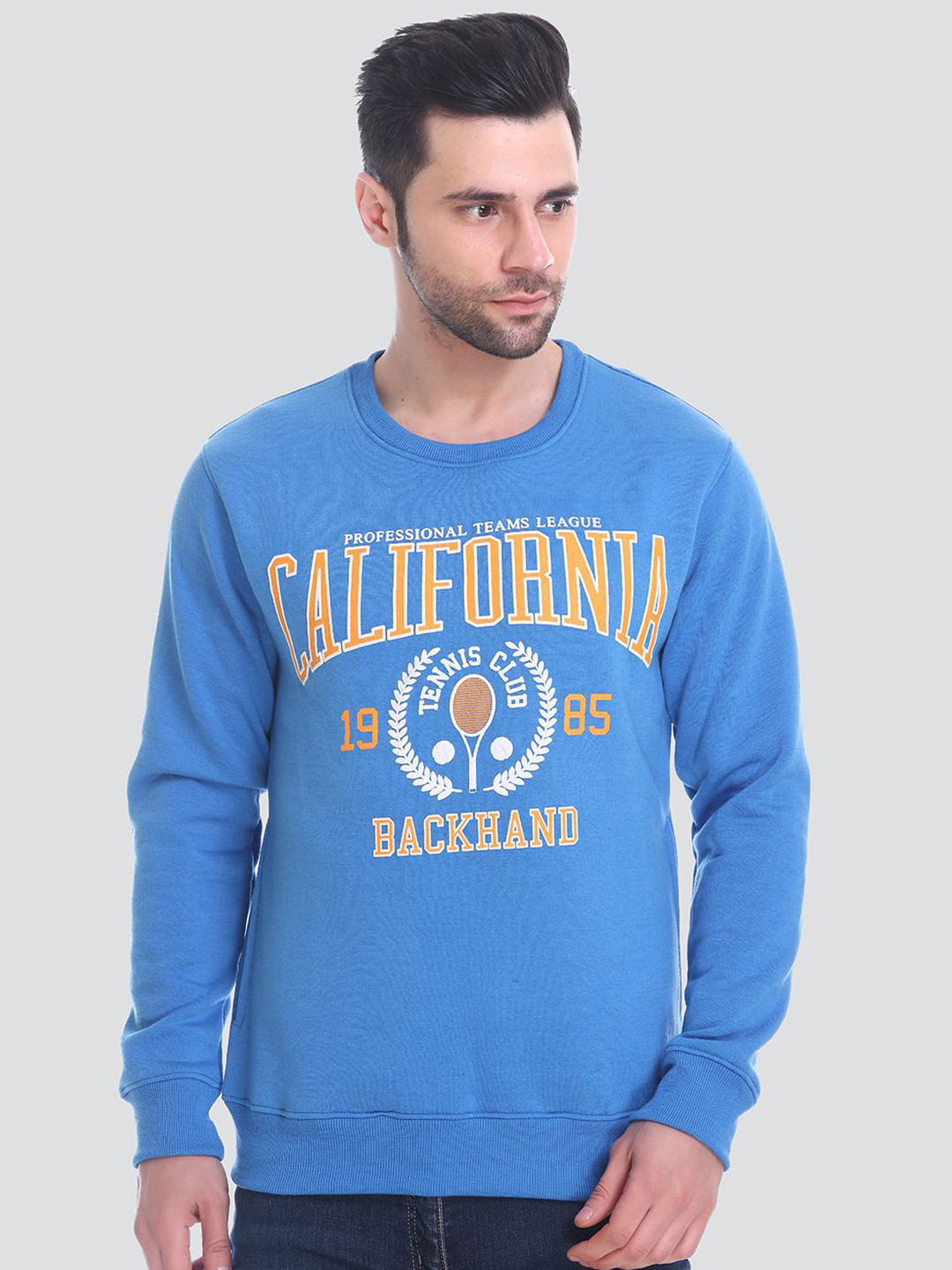 

Tuckinn Men Printed Sweatshirt, Blue