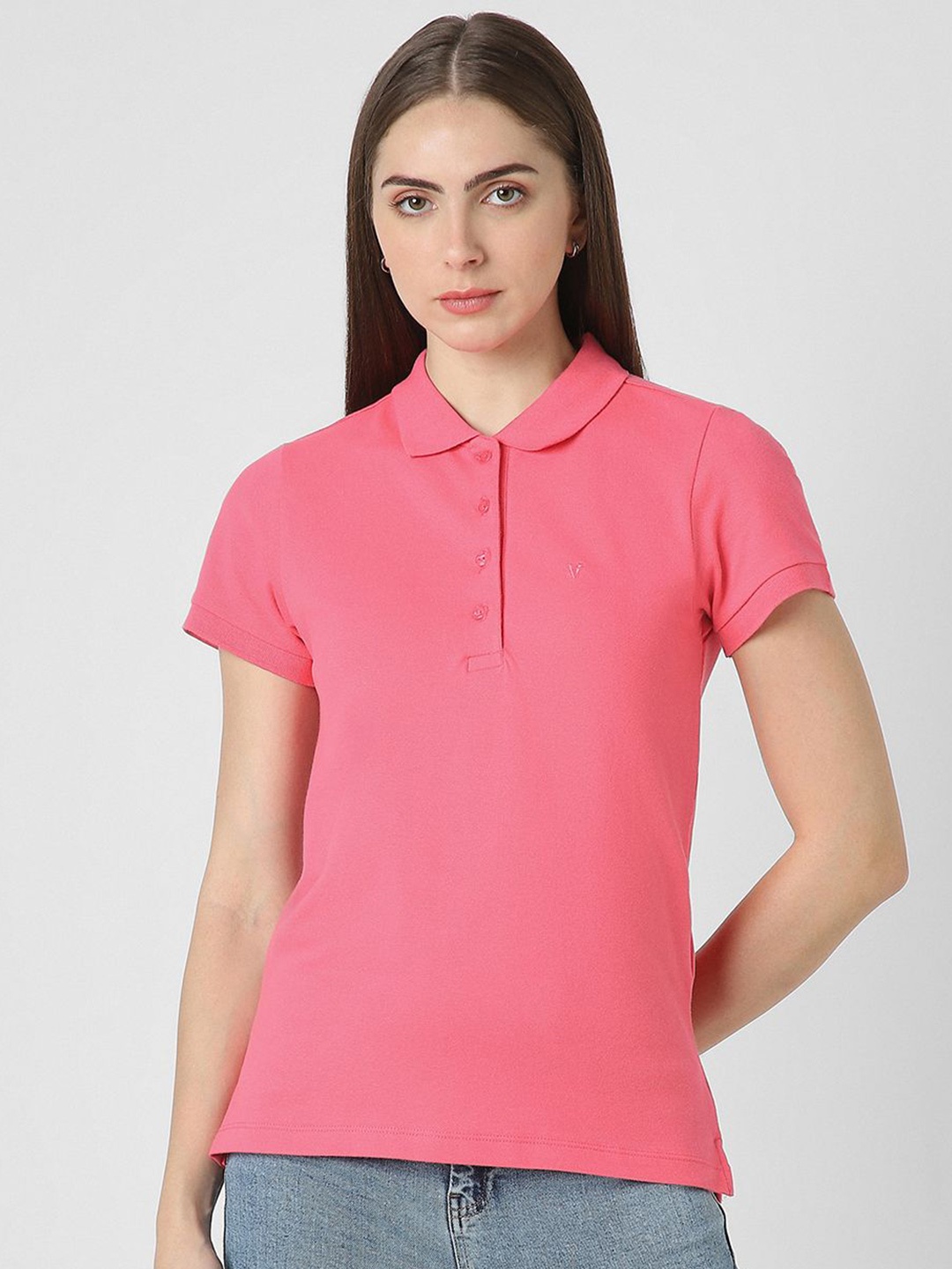 

Van Heusen Woman Women Short Sleeves Shirt Style Top, Pink