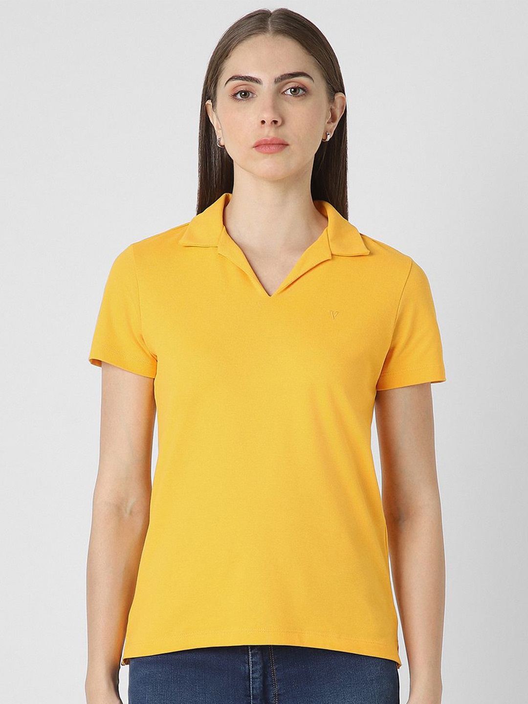 

Van Heusen Woman Shirt Collar Regular Top, Yellow