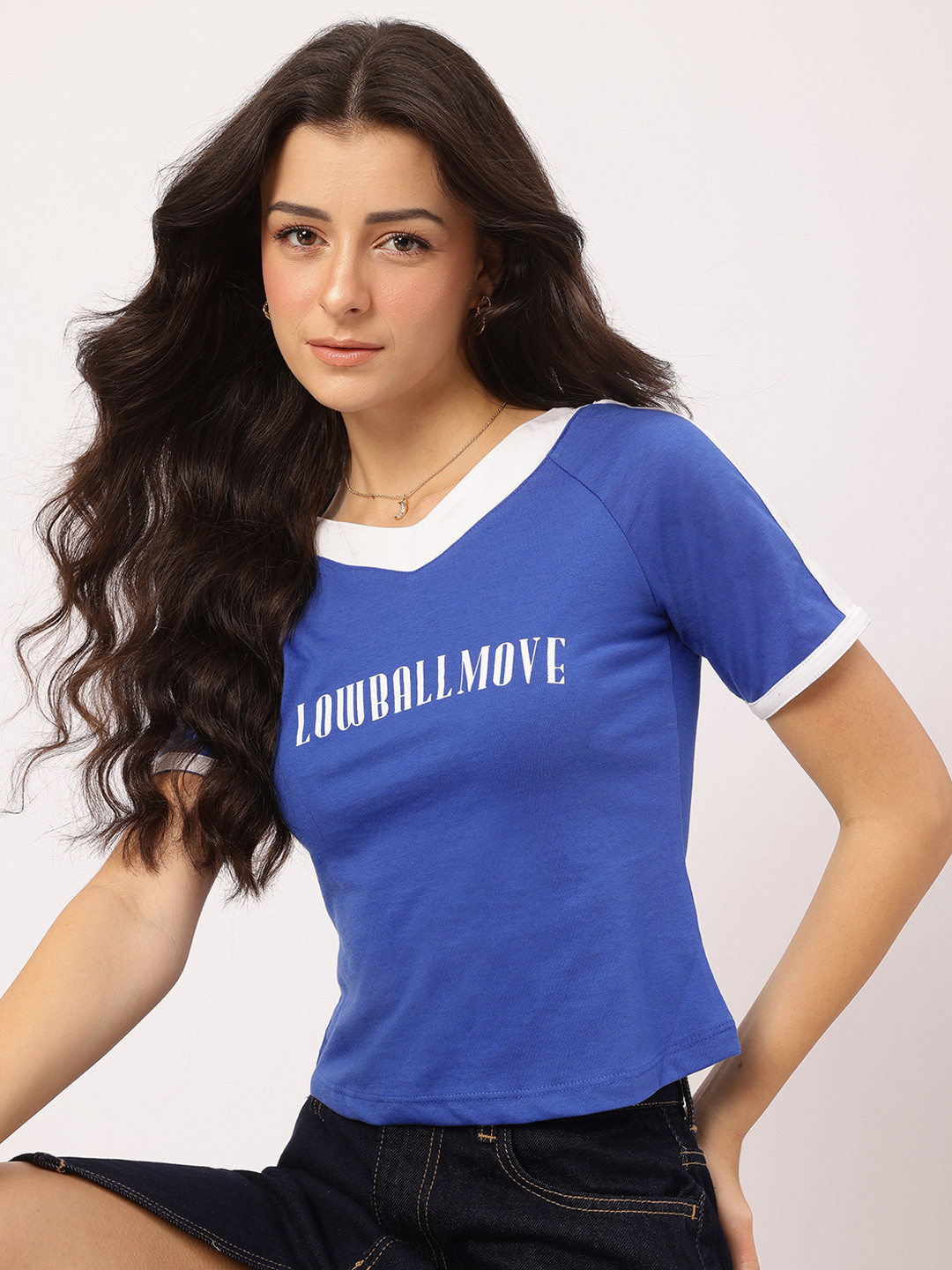 

DressBerry Laid-Back Luxe Printed T-Shirt, Blue