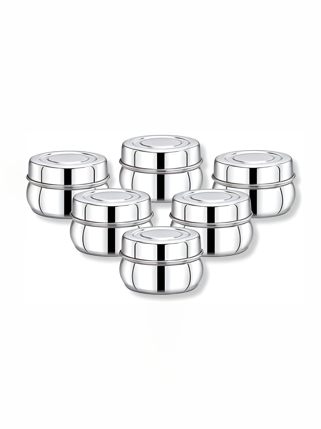 

Expresso 6 Pieces Stainless Steel Dishwasher Safe Utility Containers, Silver