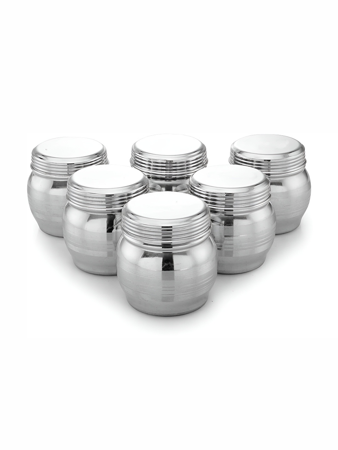 

Expresso 6 Pieces Stainless Steel Dishwasher Safe Utility Containers, Silver