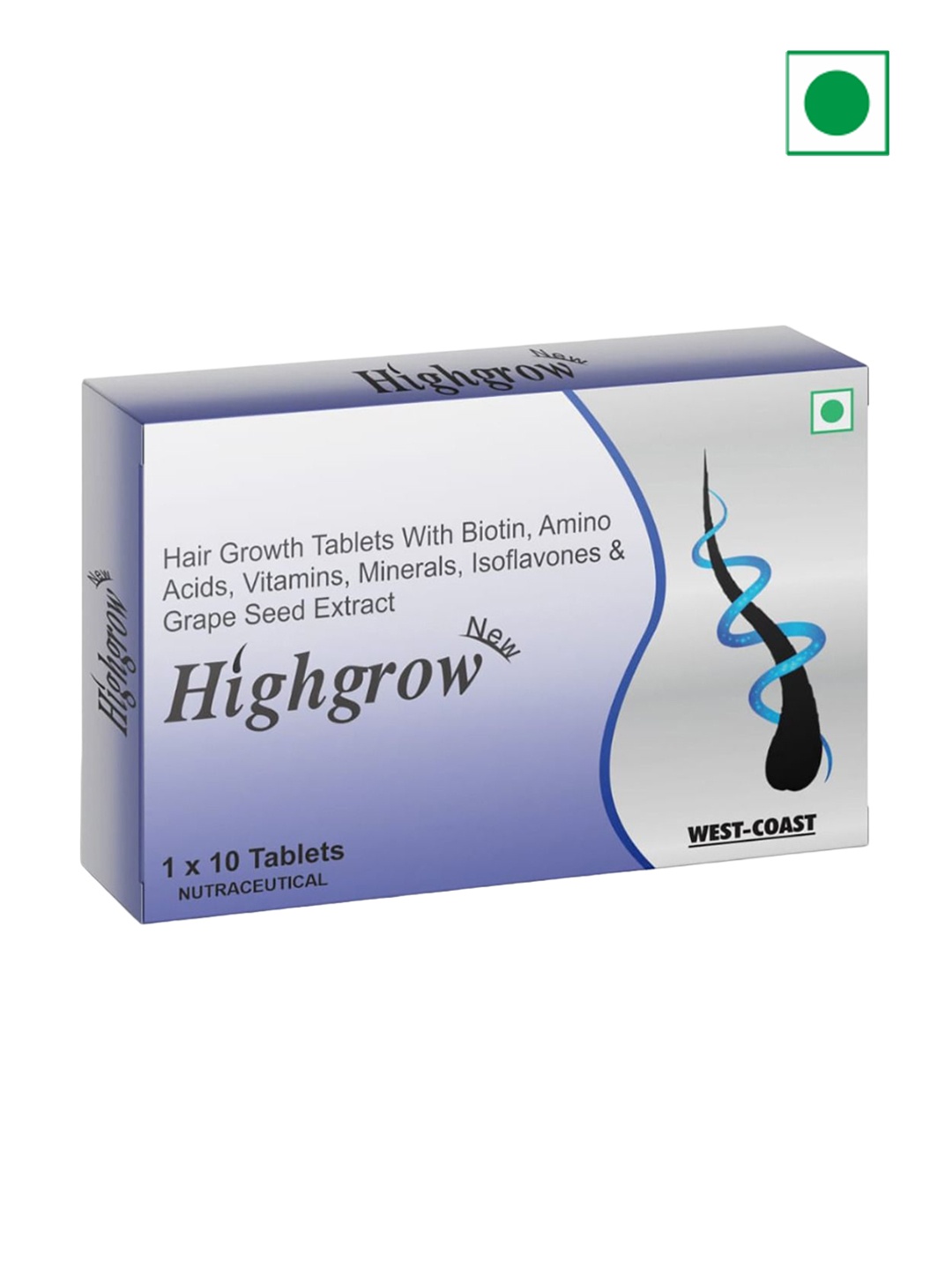 

WestCoast Highgrow Tablet for Hair Growth - 10 Tablet, Purple