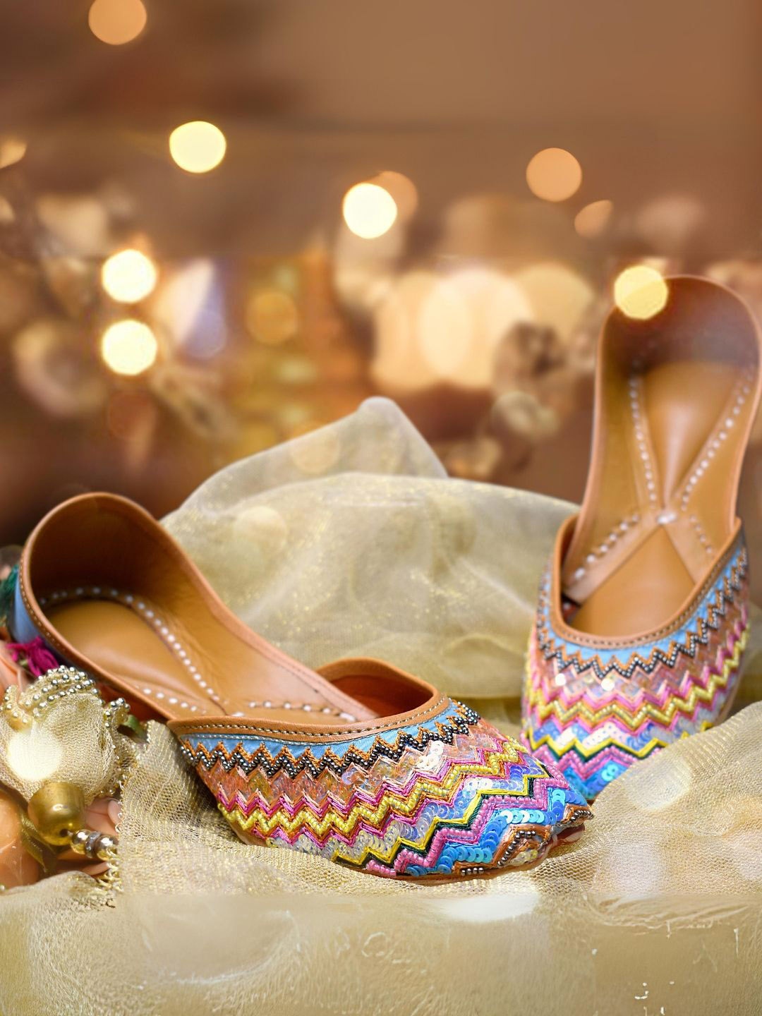

YASSIO Women Ethnic Mojaris Flats, Blue