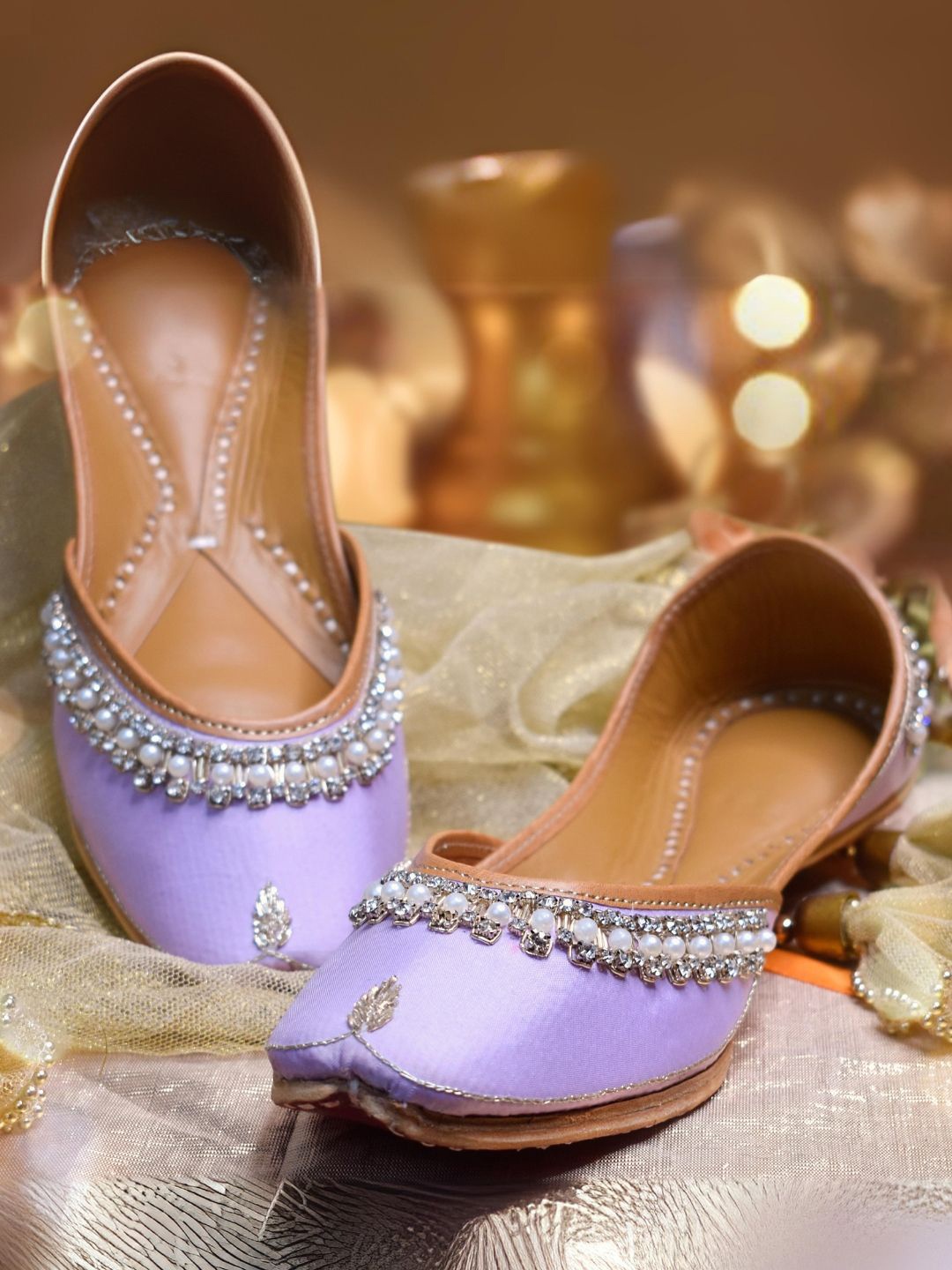 

YASSIO Women Ethnic Mojaris Flats, Purple