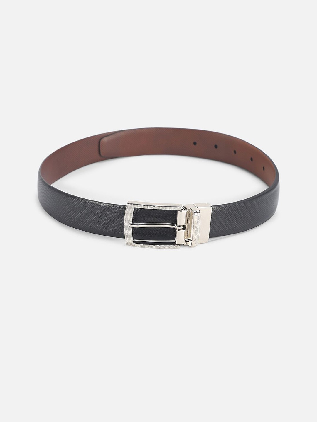 

Van Heusen Men Textured Reversible Leather Formal Belt, Black