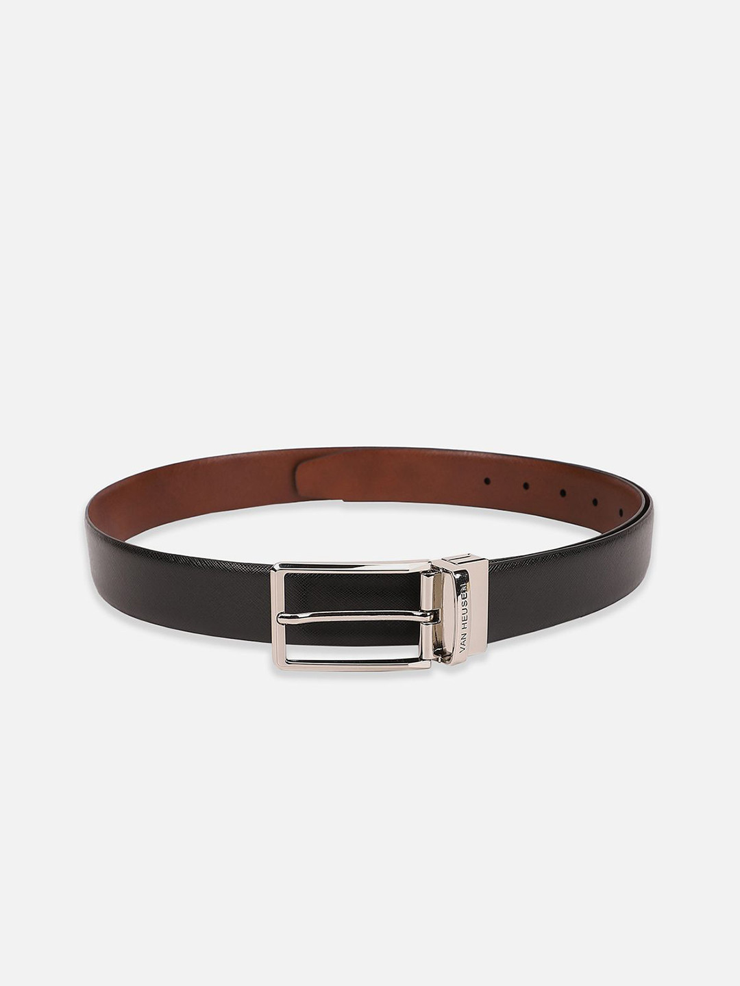 

Van Heusen Men Textured Reversible Leather Formal Belt, Black