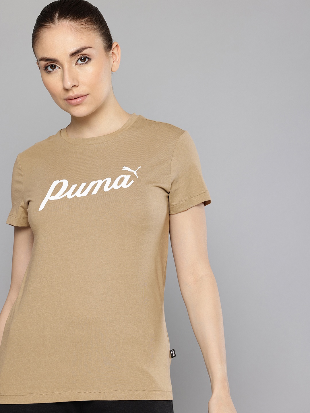 

Puma Script Printed Pure Cotton Outdoor T-shirt, Beige